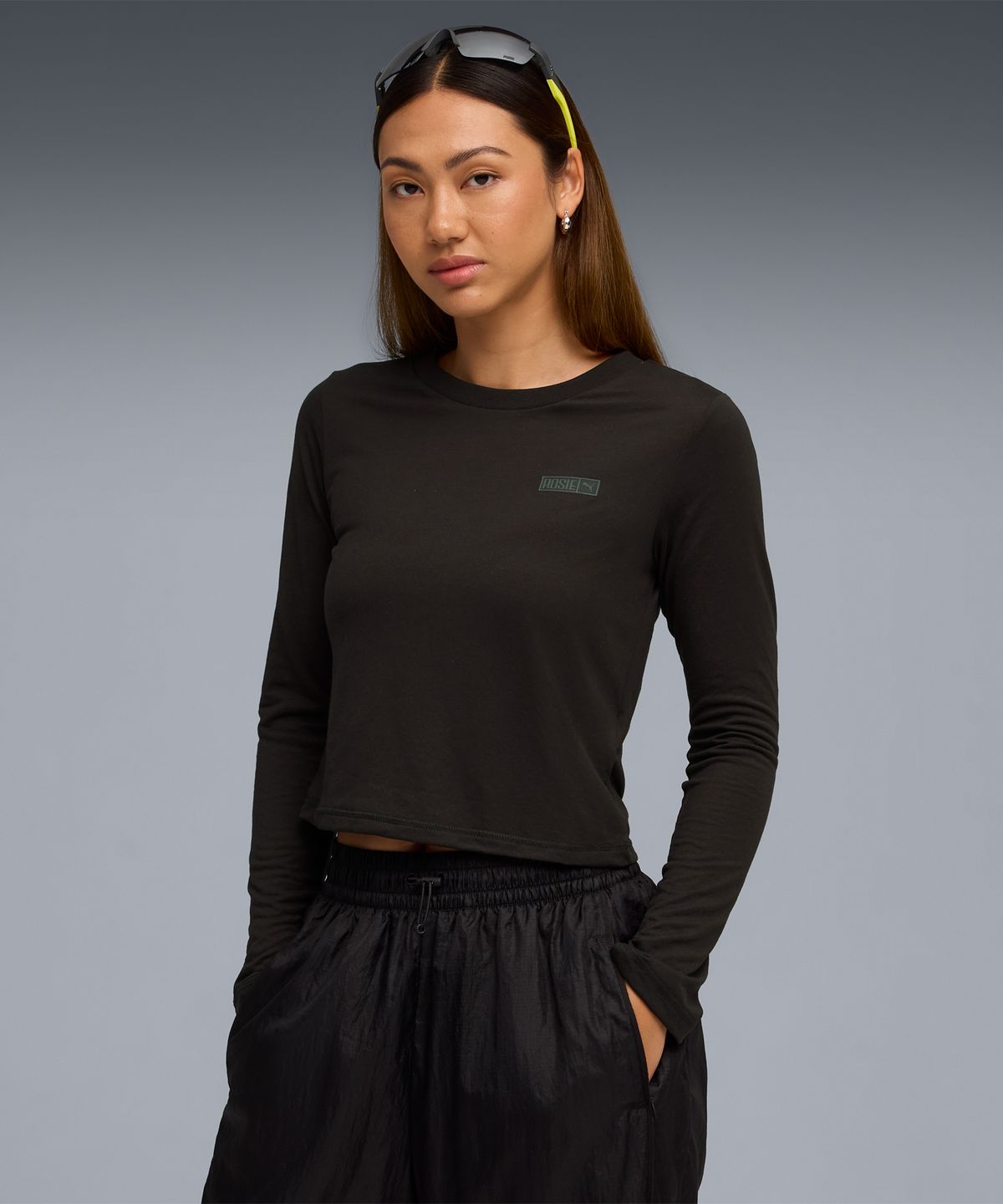 푸마(PUMA) 푸마 x 로제 슬립 롱슬리브 티 - 블랙 / 633805-01