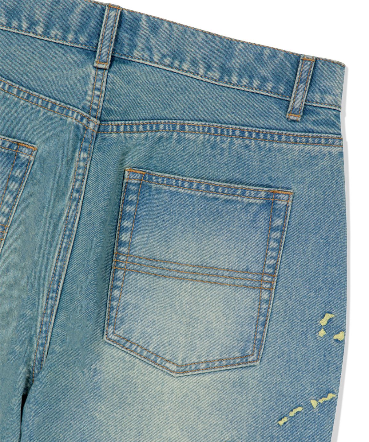 마하그리드(MAHAGRID) EMB SPLATTER DENIM PANT BLUE(MG2FFMD110A)