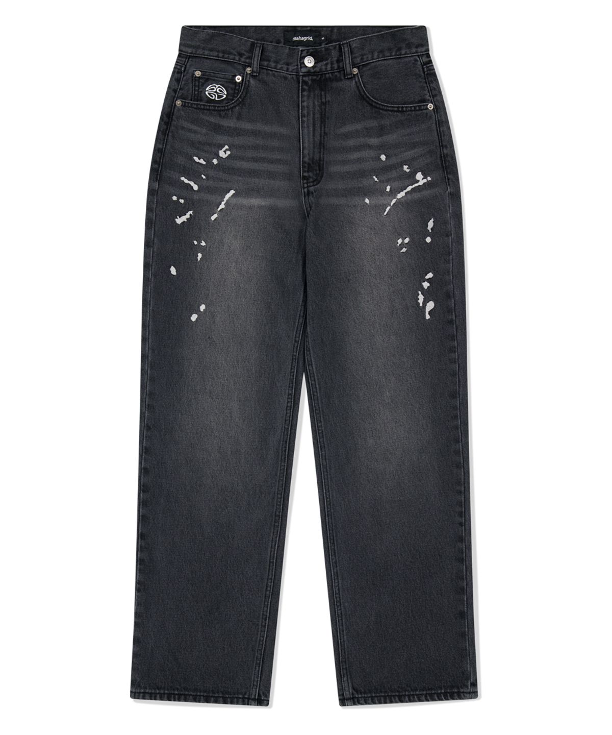 마하그리드(MAHAGRID) EMB SPLATTER DENIM PANT BLACK(MG2FFMD111A)