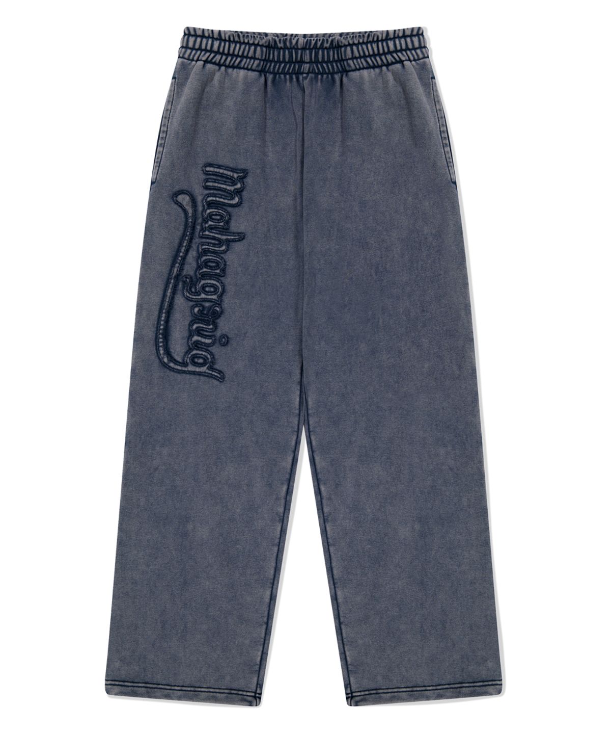 마하그리드(MAHAGRID) WASHED CUT OFF APPLIQUE SWEAT PANT NAVY(MG2FFMPA06A)