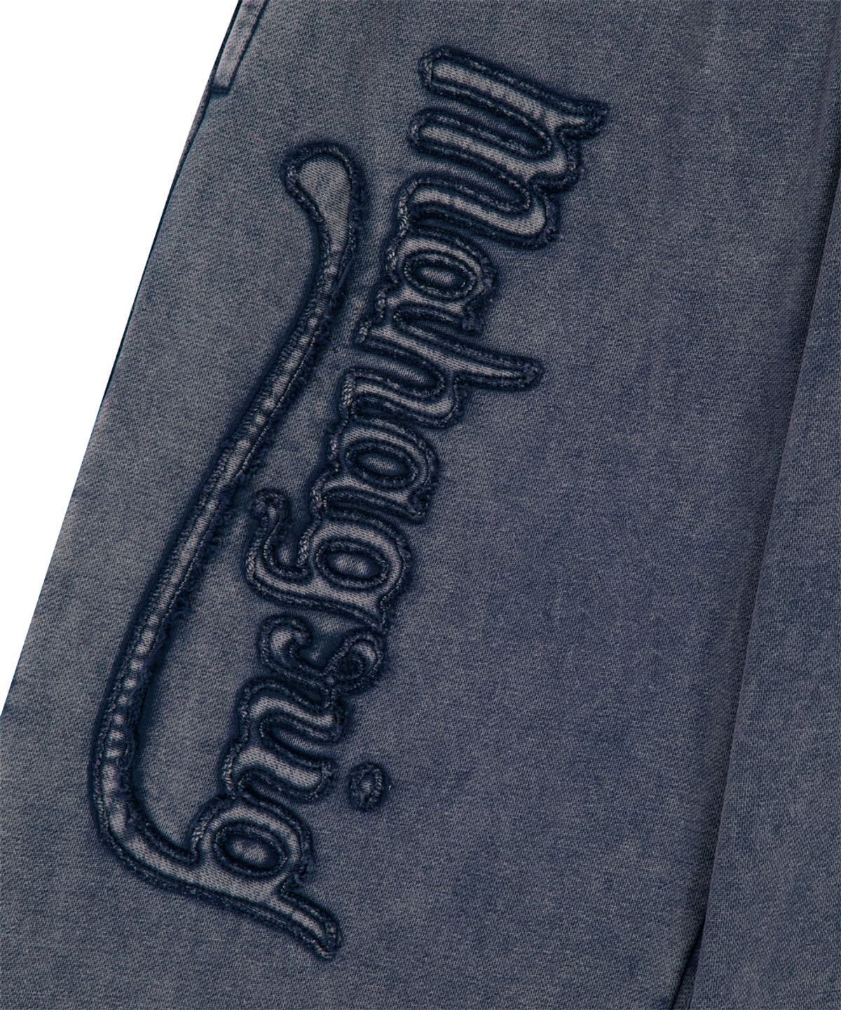 마하그리드(MAHAGRID) WASHED CUT OFF APPLIQUE SWEAT PANT NAVY(MG2FFMPA06A)