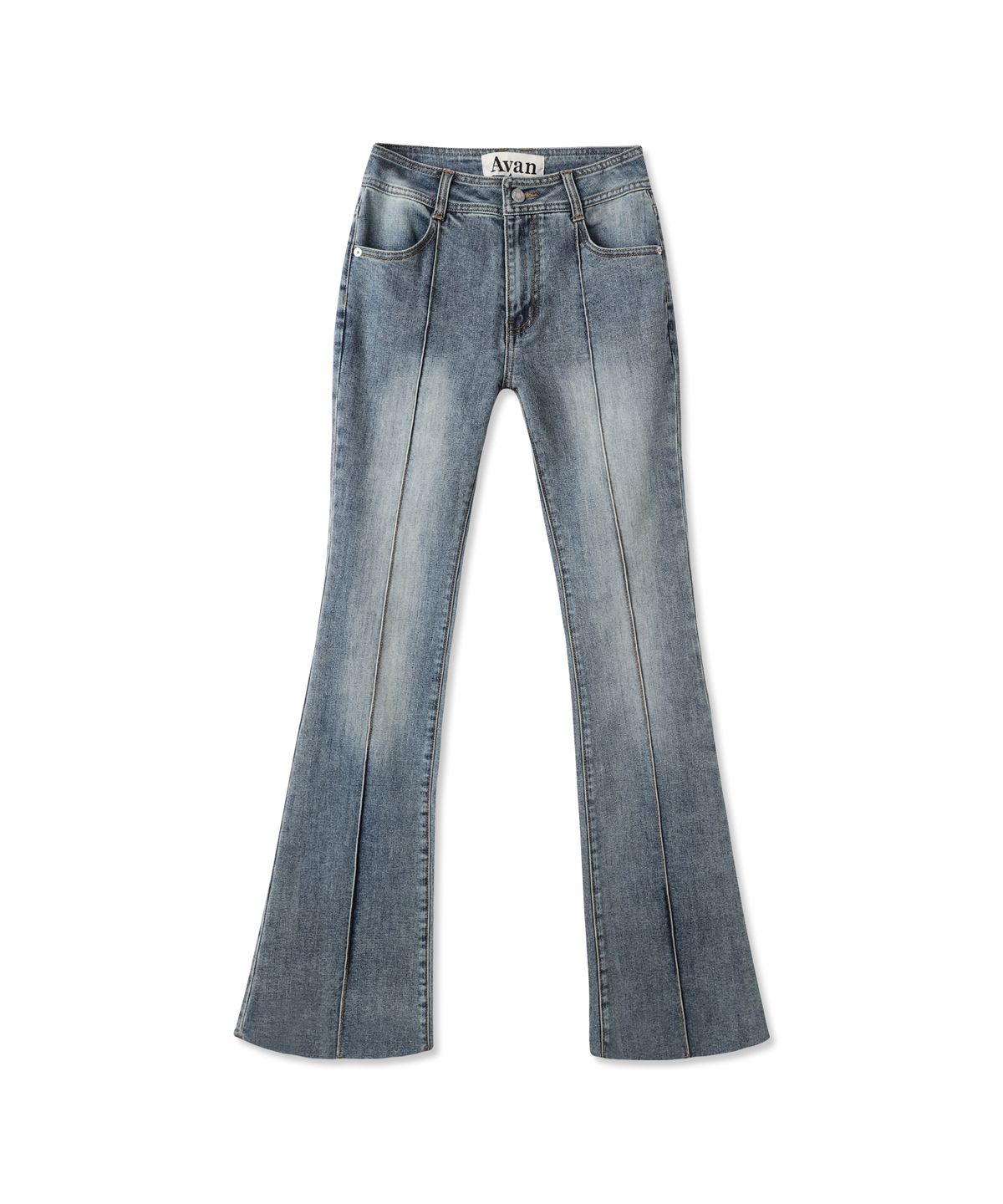 어반드레스(AVANDRESS) Contour Fit Bootscut Pants BLUE