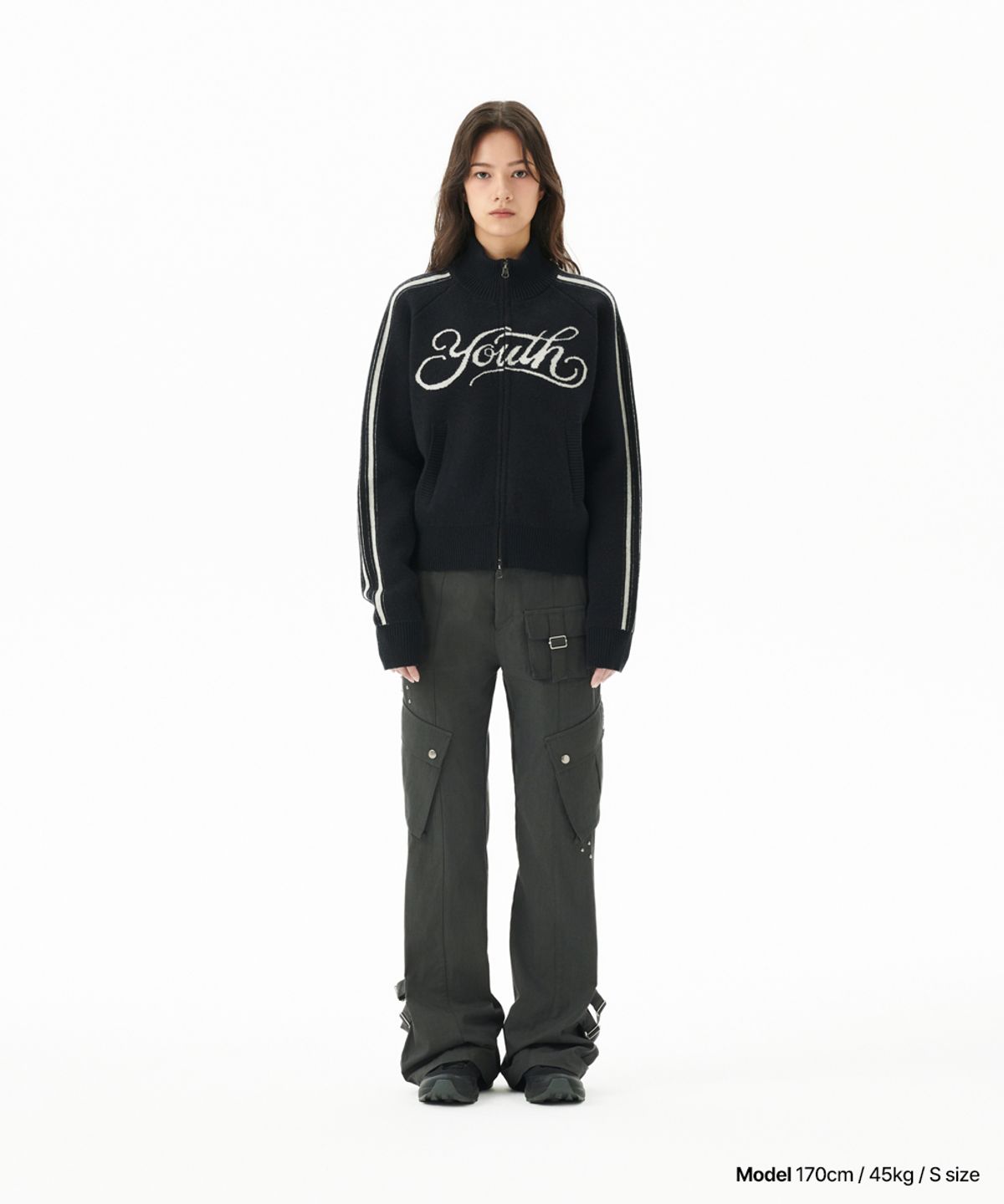 마하그리드(MAHAGRID) UTILITY CARGO FLARE PANT CHARCOAL(MG2FFFPA11A)