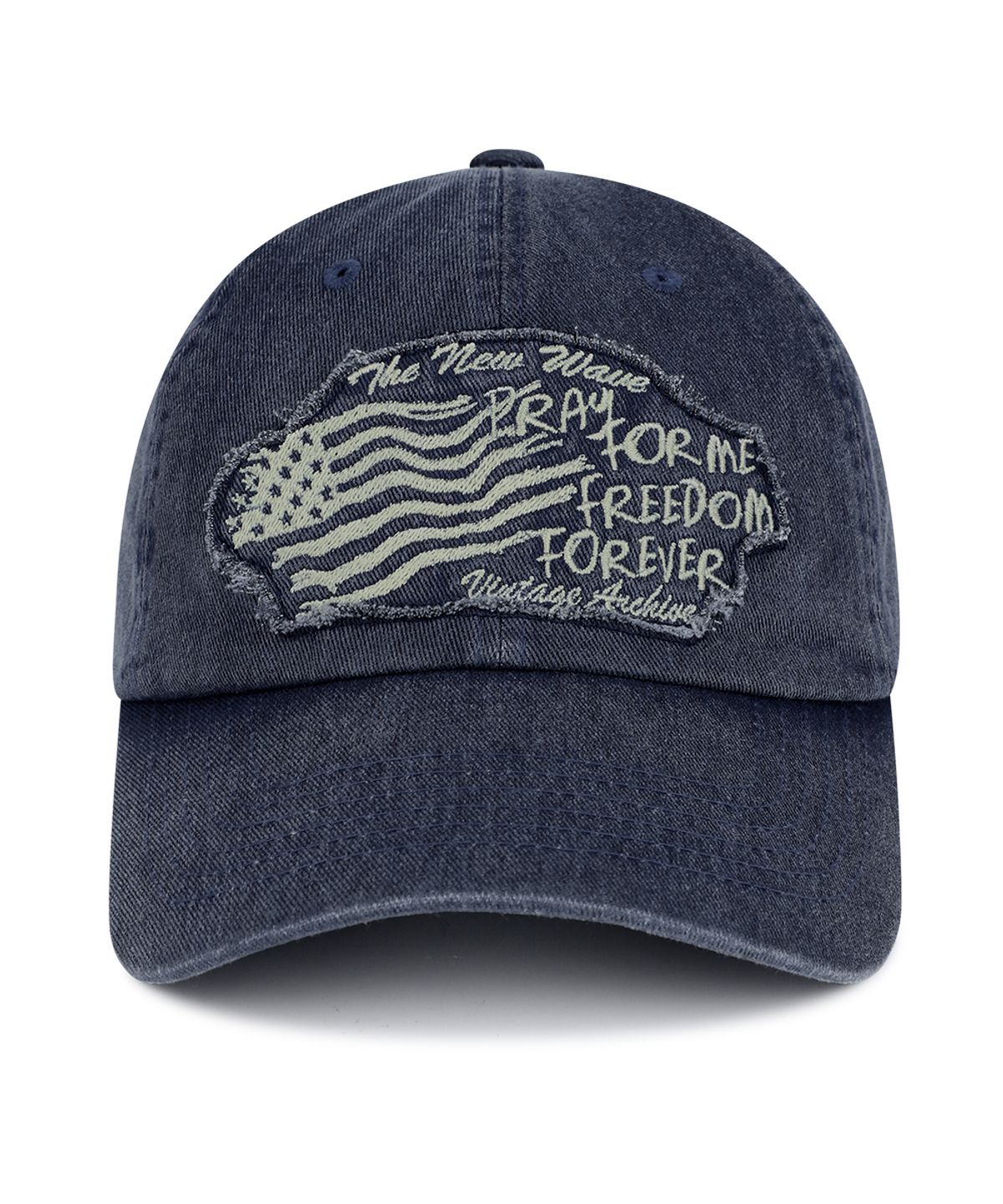 마하그리드(MAHAGRID) RAW CUT FLAG CAP NAVY(MG2FFMAB28A)