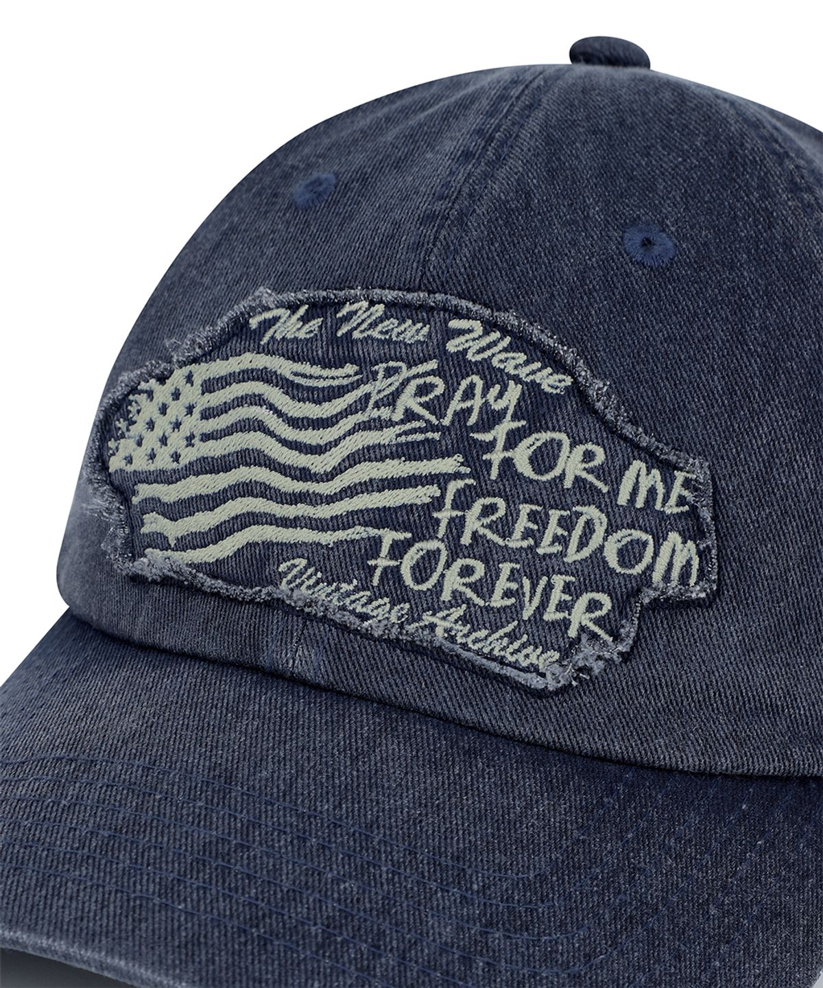 마하그리드(MAHAGRID) RAW CUT FLAG CAP NAVY(MG2FFMAB28A)