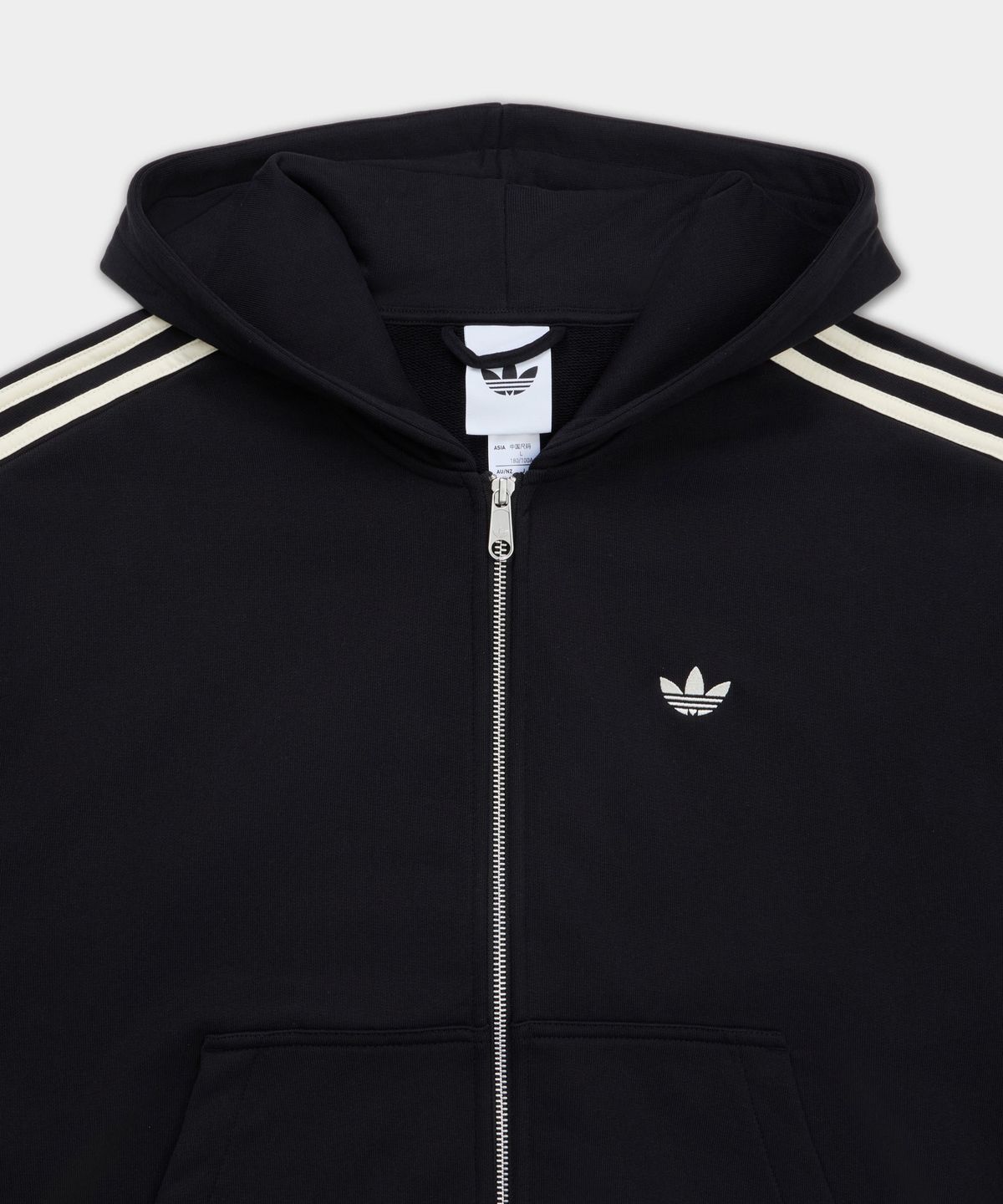 아디다스(ADIDAS) 후드 집업 - 블랙:크림화이트 / KC9315