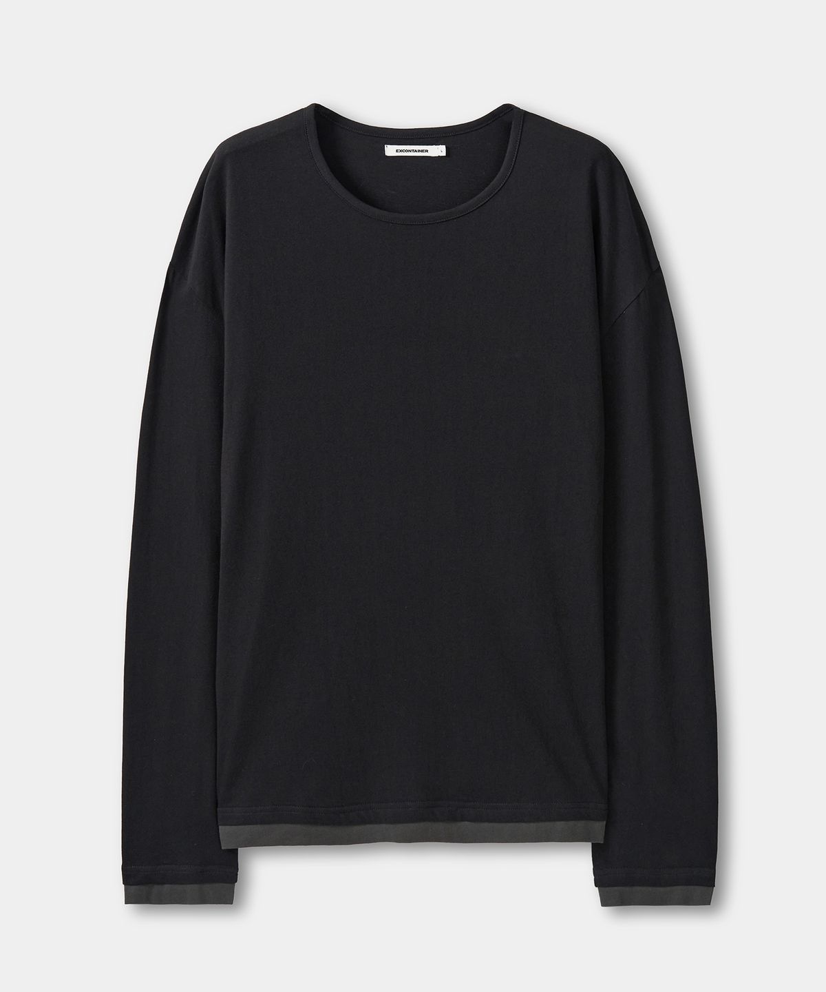 엑스컨테이너(EXCONTAINER) 빈티지 레이어드 롱 슬리브 (BLACK)