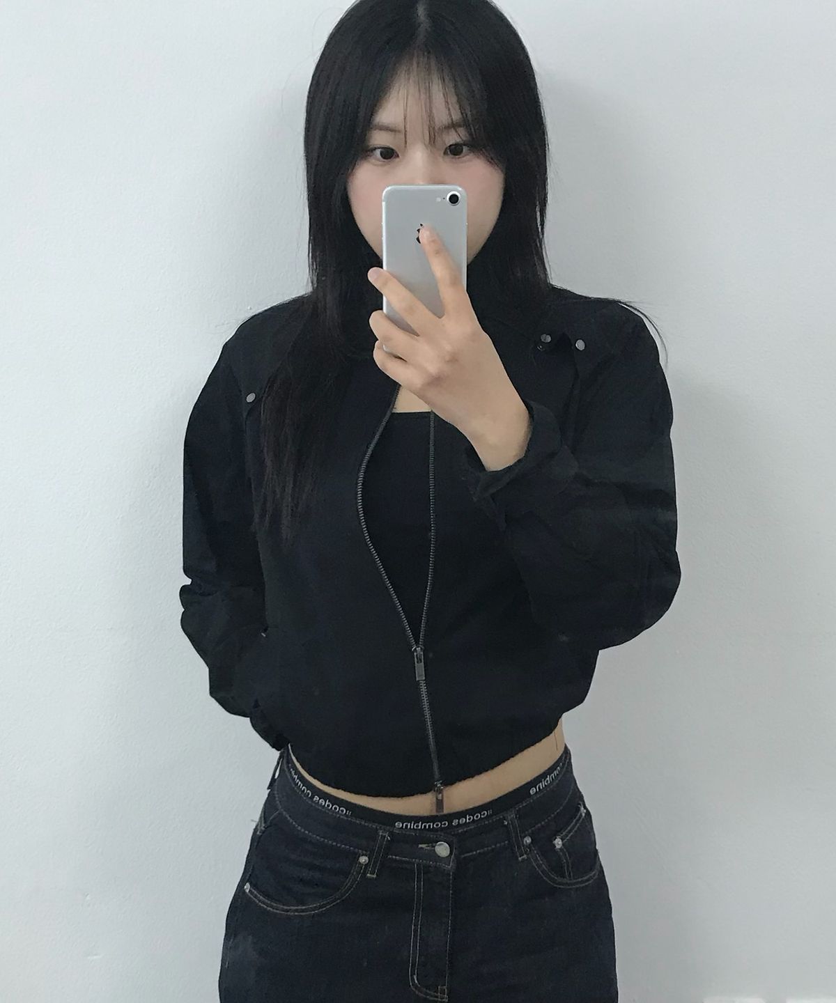 플레이스 스튜디오(PLACE STUDIO) [리뉴얼] 하이넥 스탠다드 스트랩 비조 포인트 블루종 집업 자켓 [블랙]