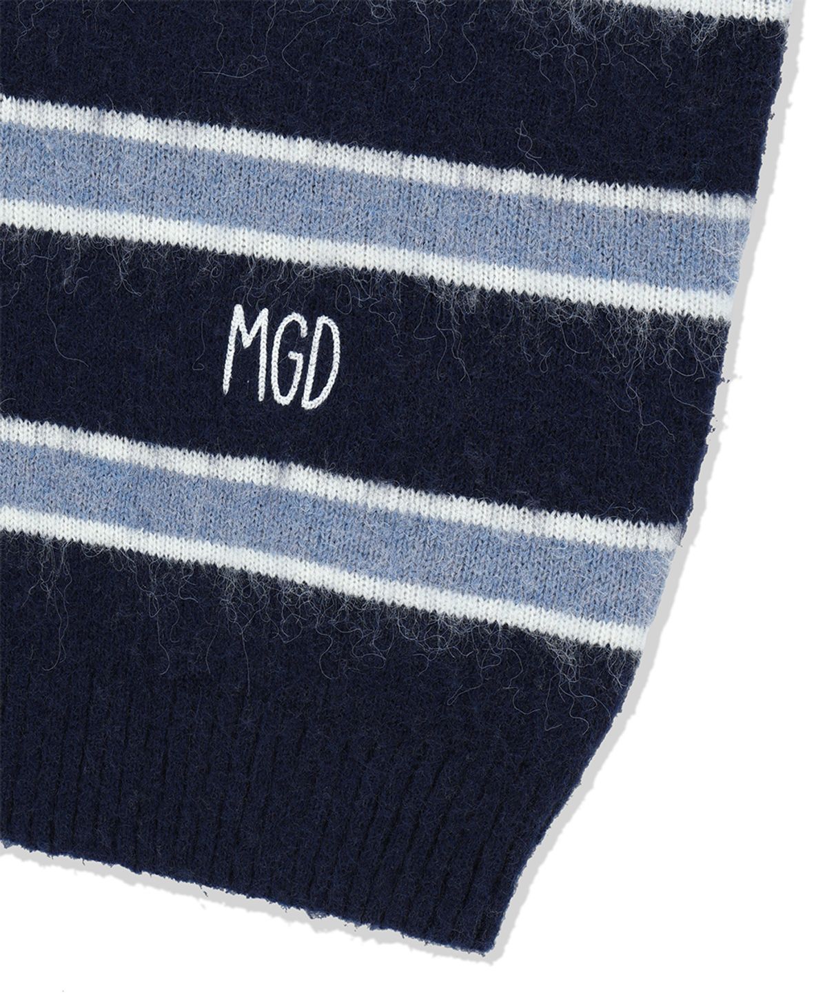 마하그리드(MAHAGRID) HAIRY STRIPE KNIT SWEATER NAVY(MG2FFMK600A)