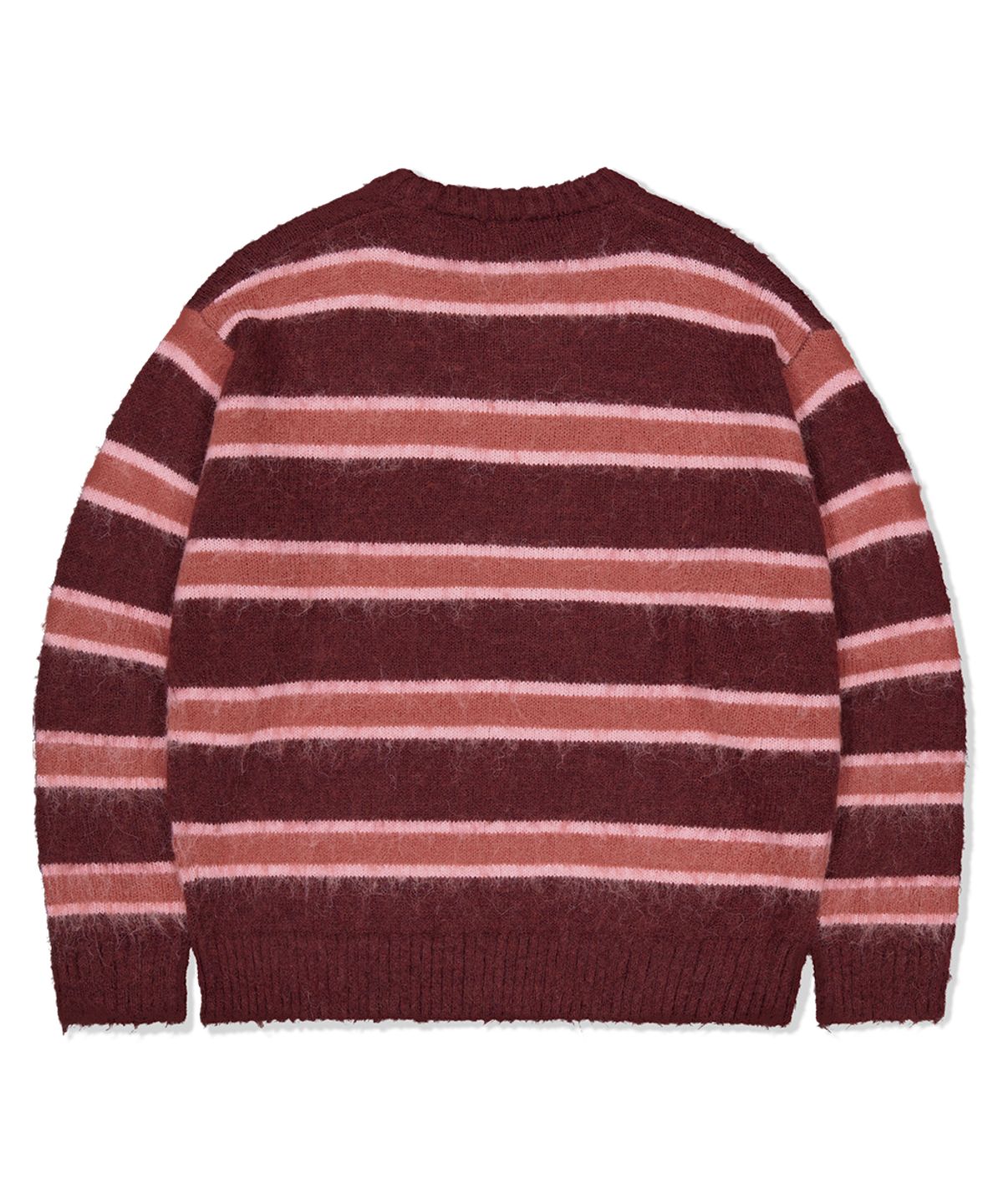 마하그리드(MAHAGRID) HAIRY STRIPE KNIT SWEATER BURGUNDY(MG2FFMK600A)