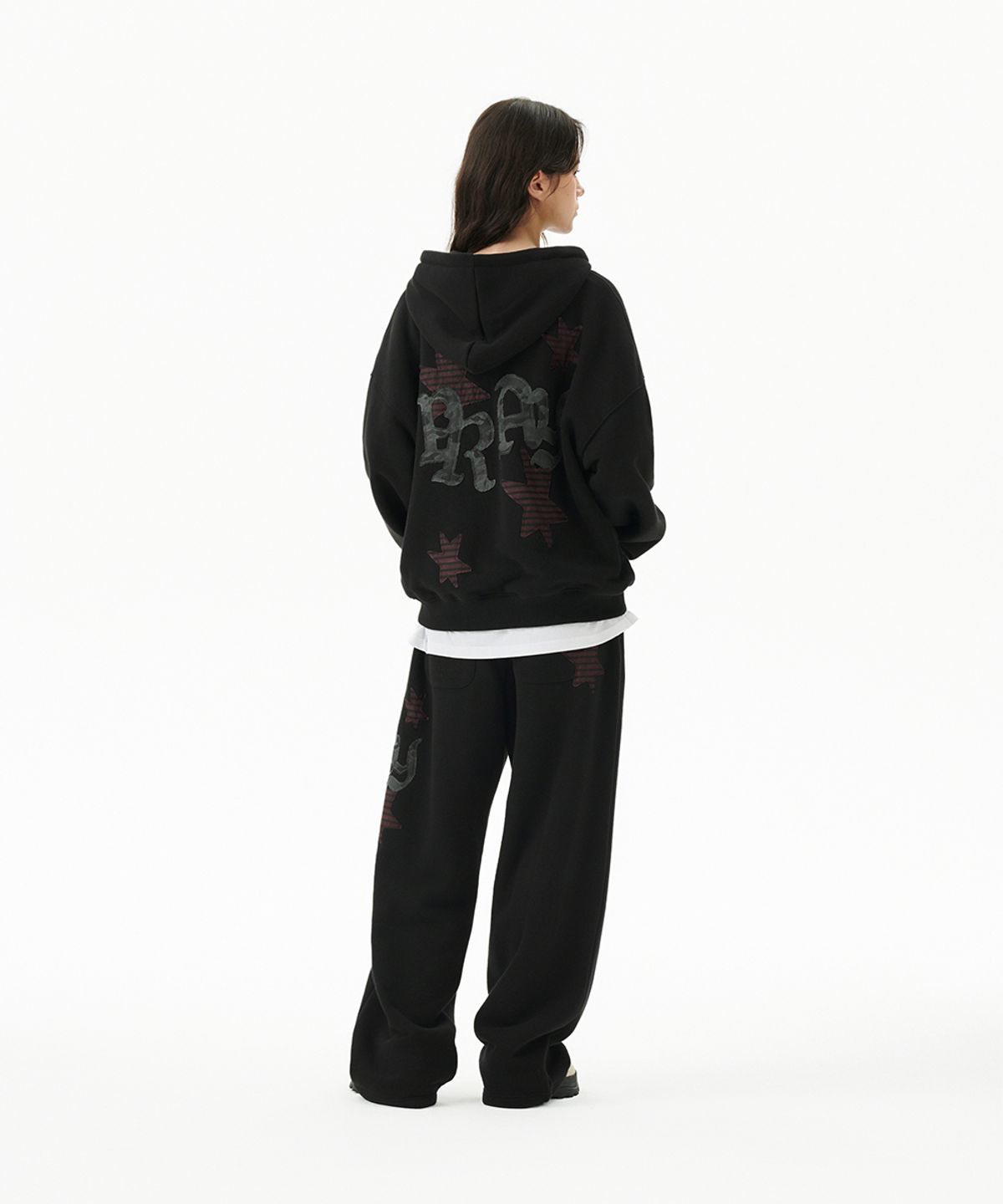 마하그리드(MAHAGRID) PRAY APPLIQUE ZIP UP HOODIE BLACK(MG2FFMM495A)