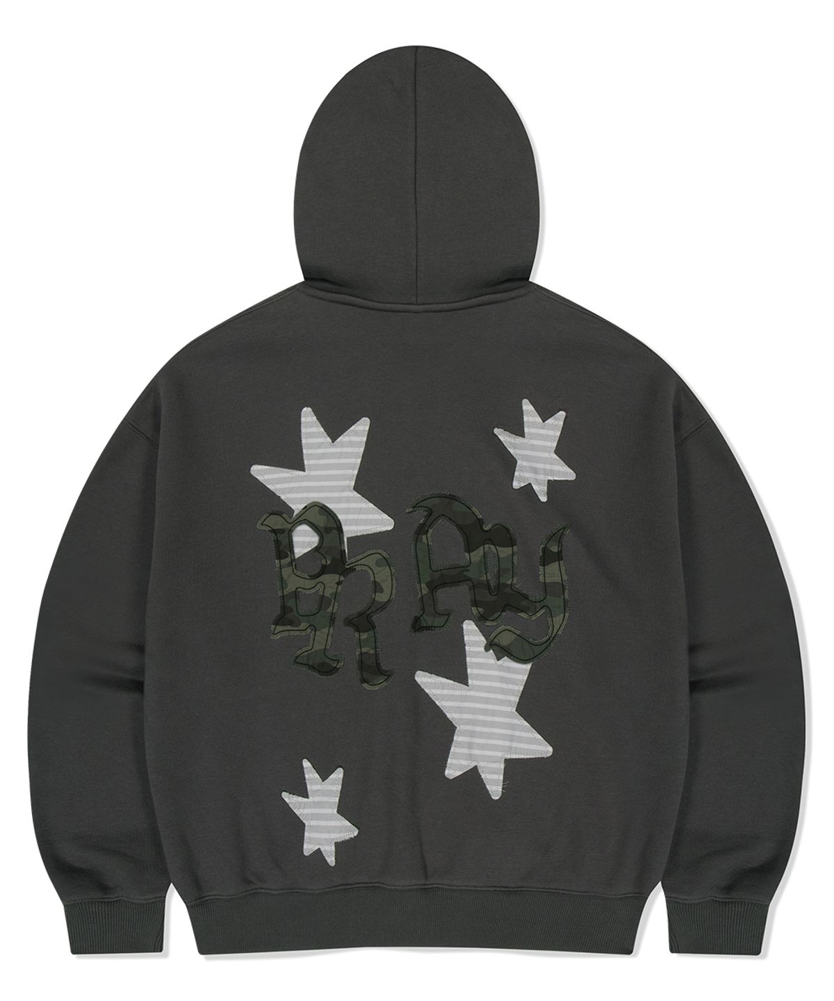 마하그리드(MAHAGRID) PRAY APPLIQUE ZIP UP HOODIE CHARCOAL(MG2FFMM495A)