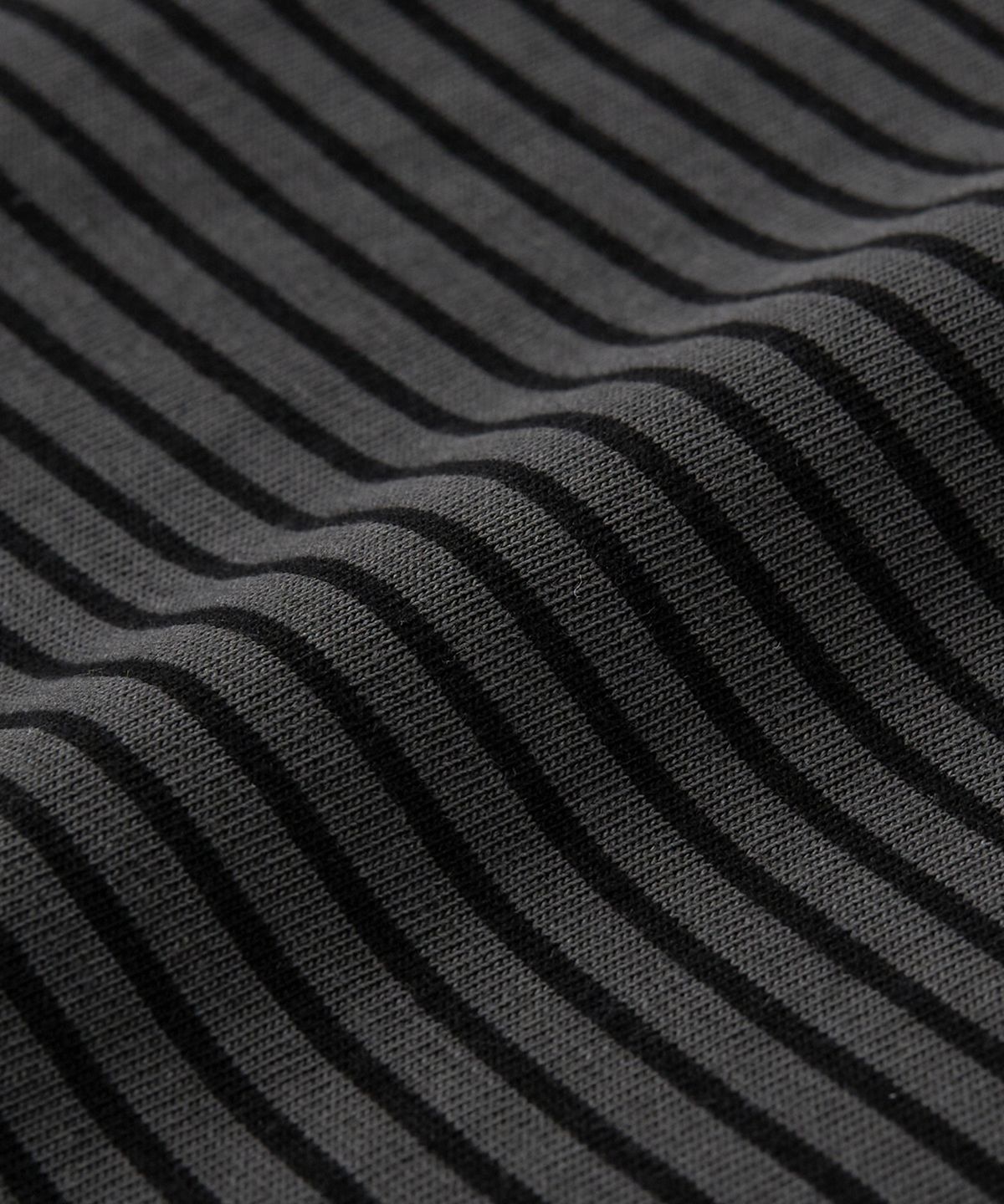 엑스컨테이너(EXCONTAINER) 빈티지 피그먼트 스트라이프 롱 슬리브 (CHARCOAL)