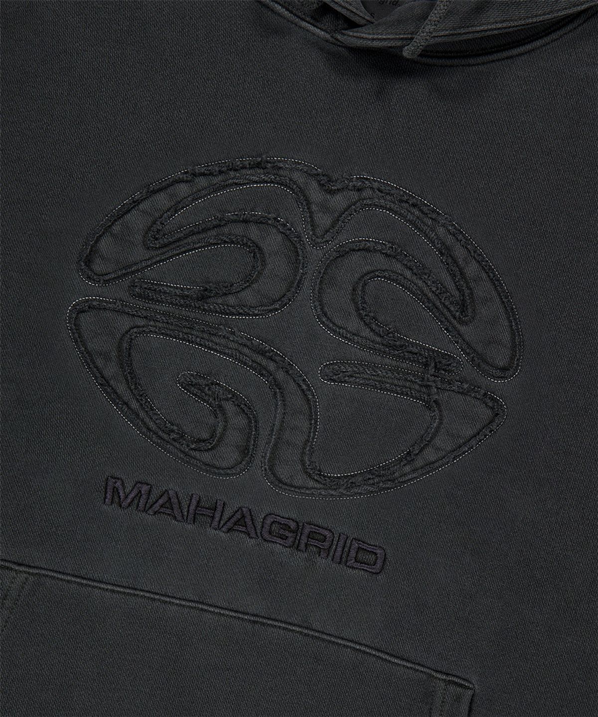 마하그리드(MAHAGRID) PIGMENT ECLIPSE LOGO HOODIE CHARCOAL(MG2FFMM411A)