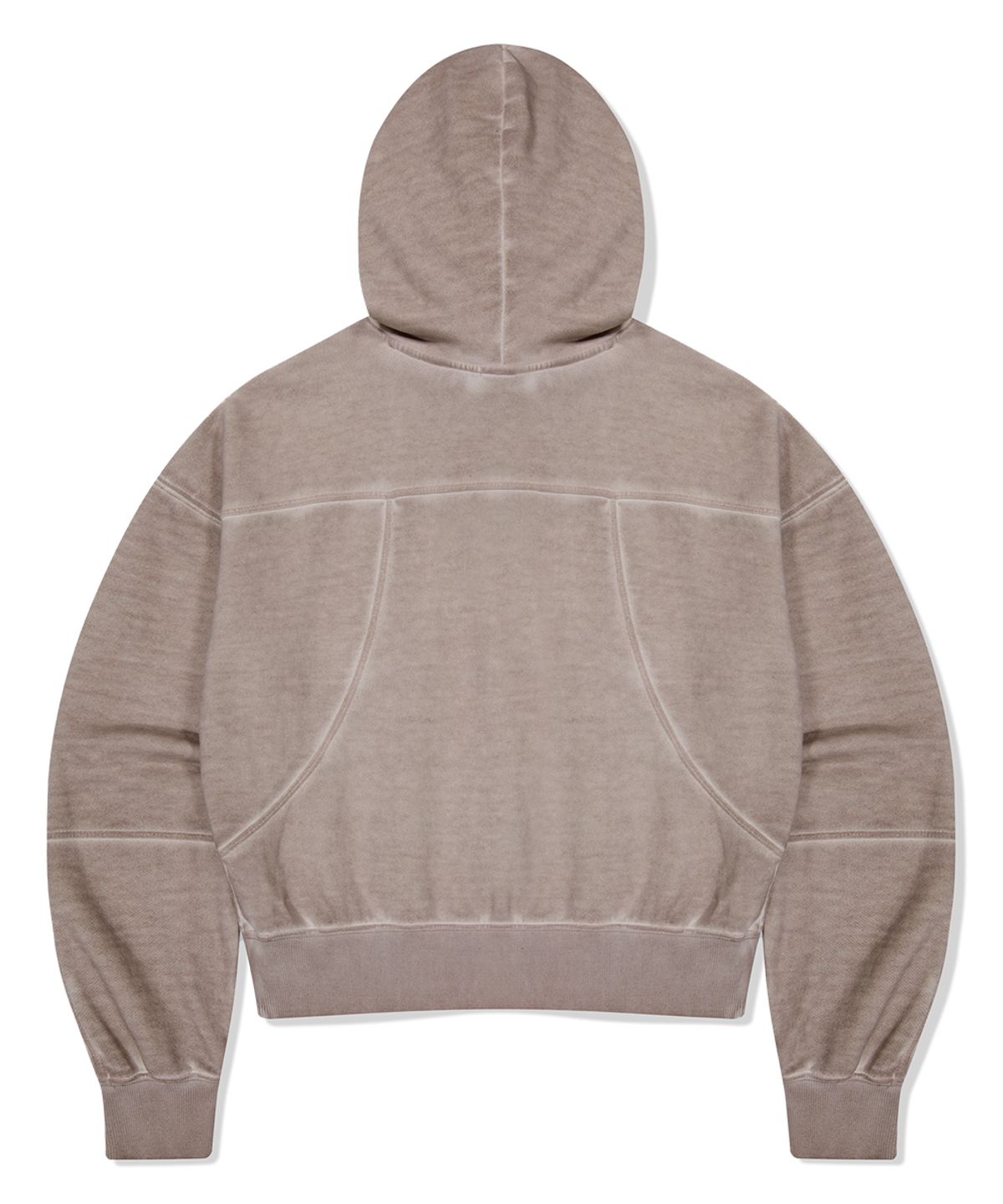 마하그리드(MAHAGRID) DYED CURVED SEAM CROP HOODIE BEIGE(MG2FFFM417A)