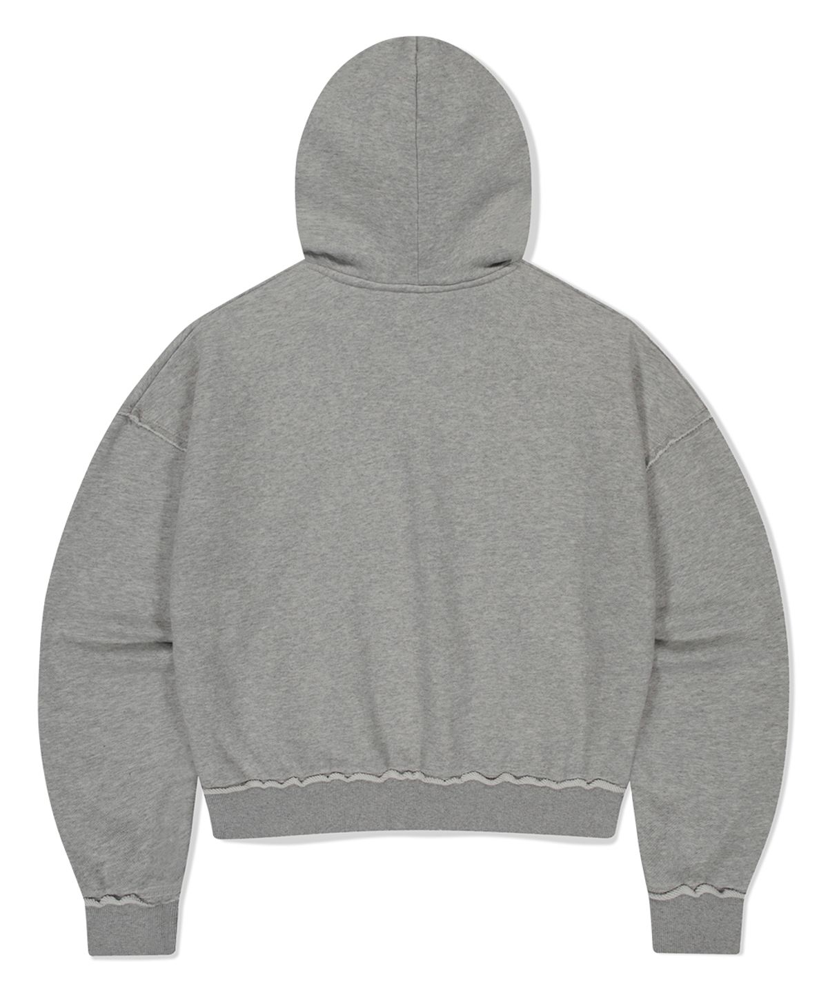 마하그리드(MAHAGRID) RAW CUT PRAY CROP HOODIE GREY(MG2FFFM418A)