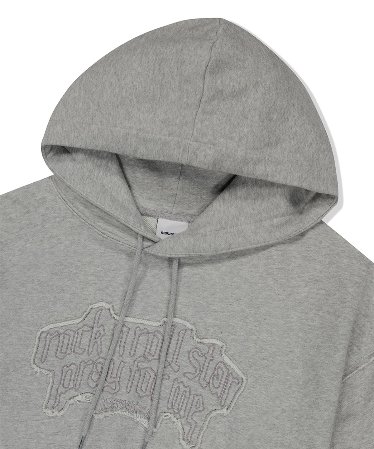 마하그리드(MAHAGRID) RAW CUT PRAY CROP HOODIE GREY(MG2FFFM418A)