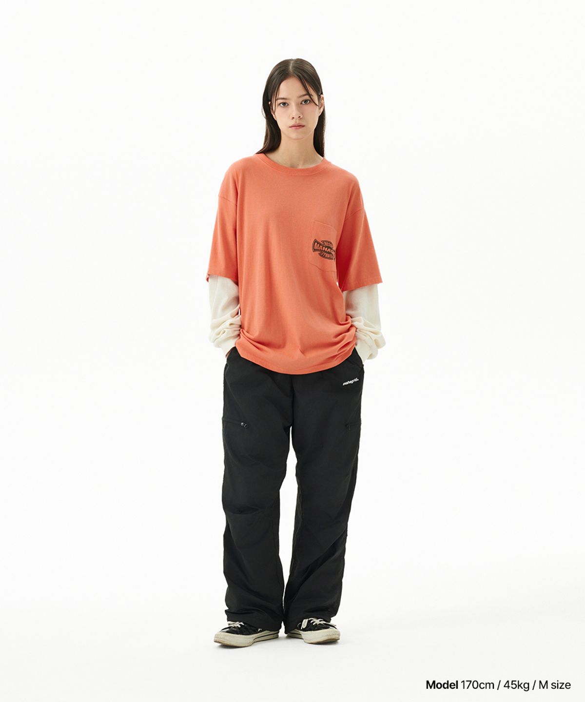 마하그리드(MAHAGRID) CROSS LOGO THERMAL LS TEE ORANGE(MG2FFMT571A)