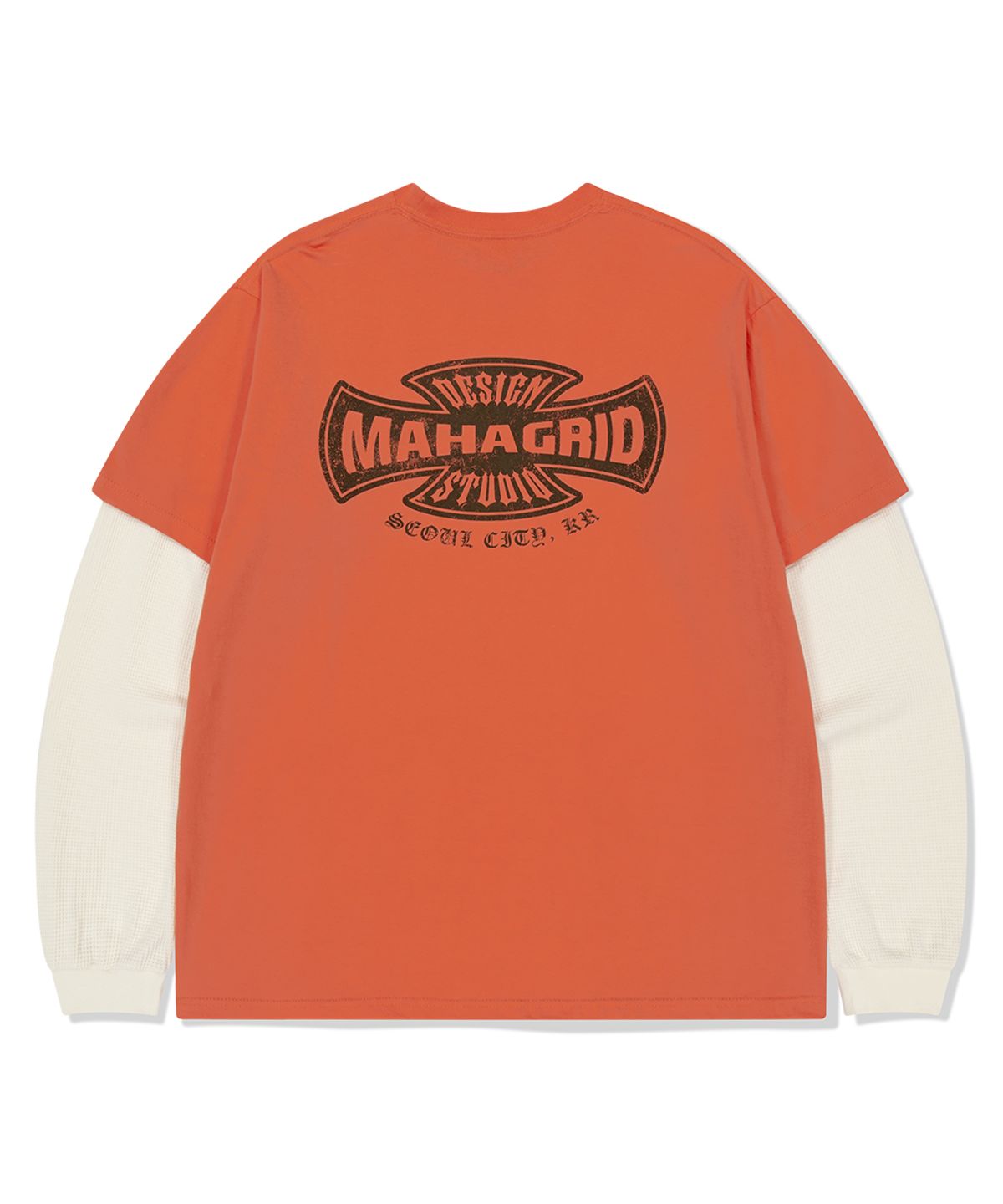 마하그리드(MAHAGRID) CROSS LOGO THERMAL LS TEE ORANGE(MG2FFMT571A)