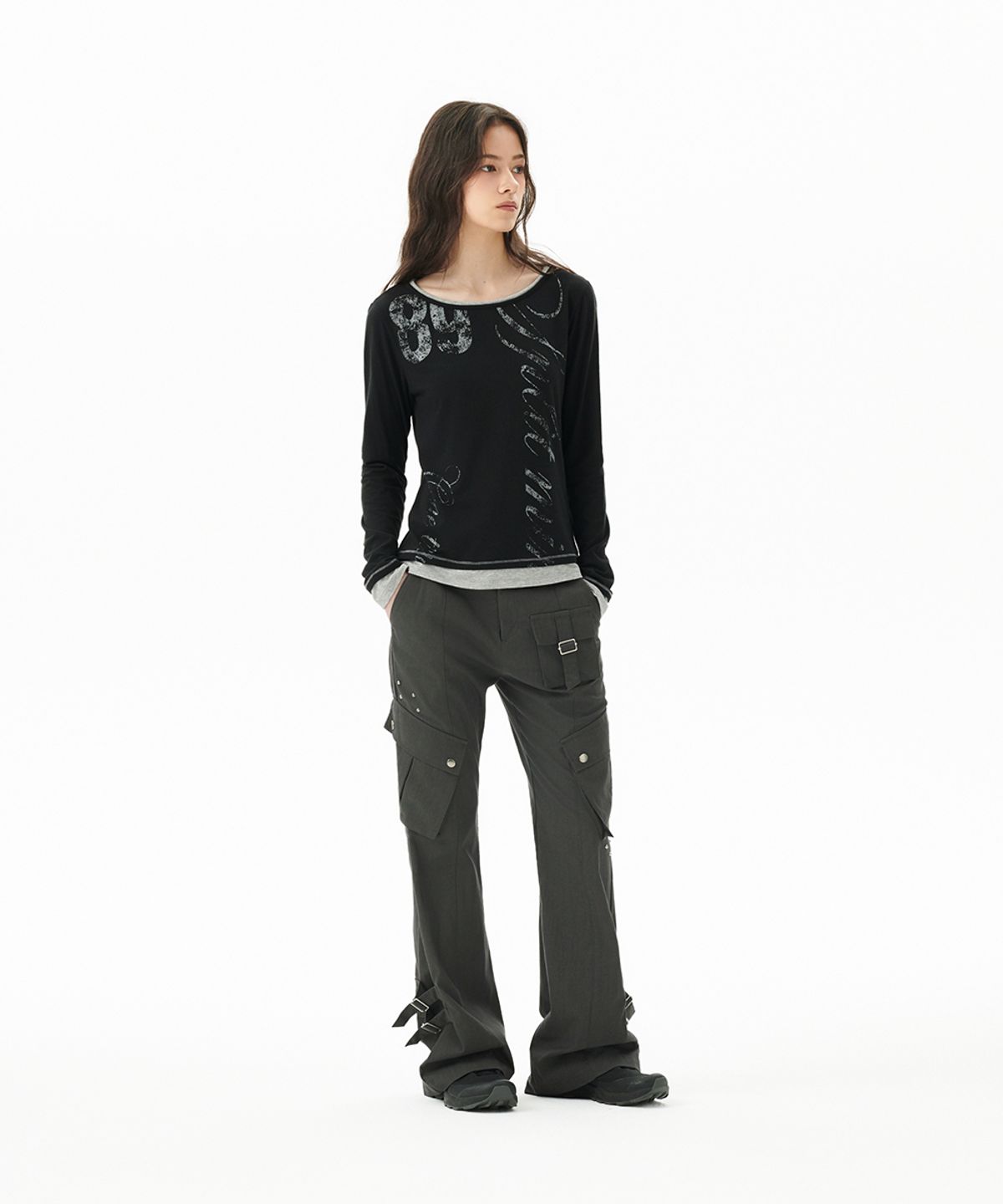 마하그리드(MAHAGRID) TRUTH LAYERED LONG SLEEVE TEE BLACK(MG2FFFT572A)
