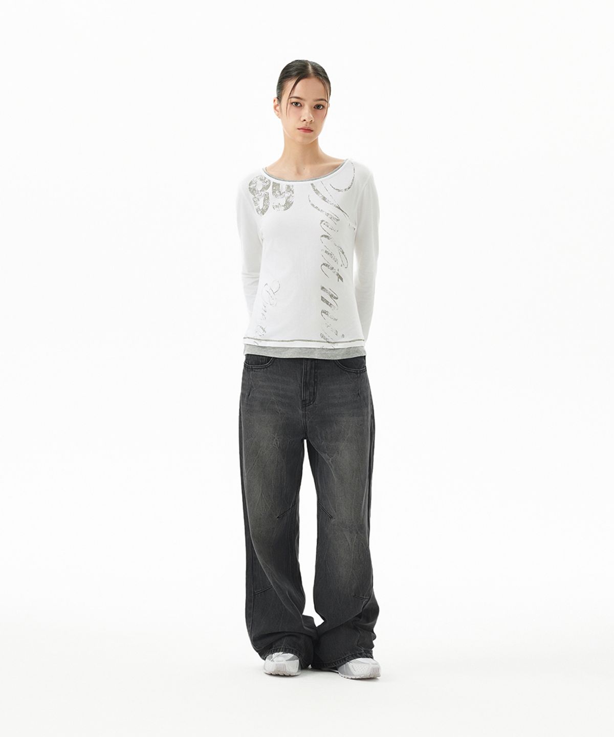 마하그리드(MAHAGRID) TRUTH LAYERED LONG SLEEVE TEE IVORY(MG2FFFT572A)