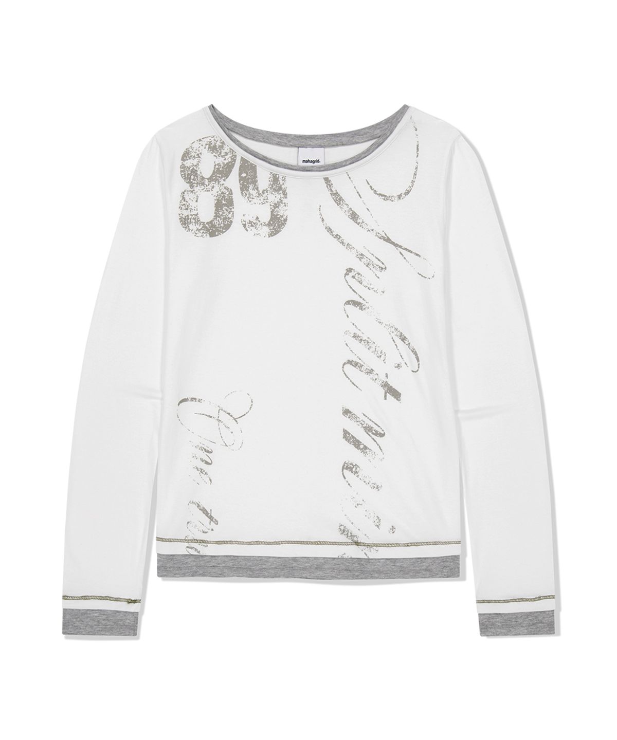 마하그리드(MAHAGRID) TRUTH LAYERED LONG SLEEVE TEE IVORY(MG2FFFT572A)