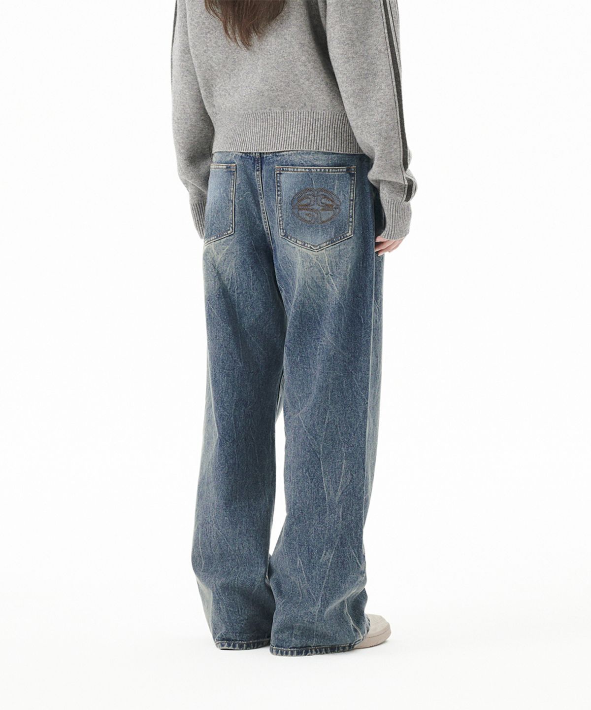 마하그리드(MAHAGRID) WASHED DART DENIM PANT BLUE(MG2FFFD114A)