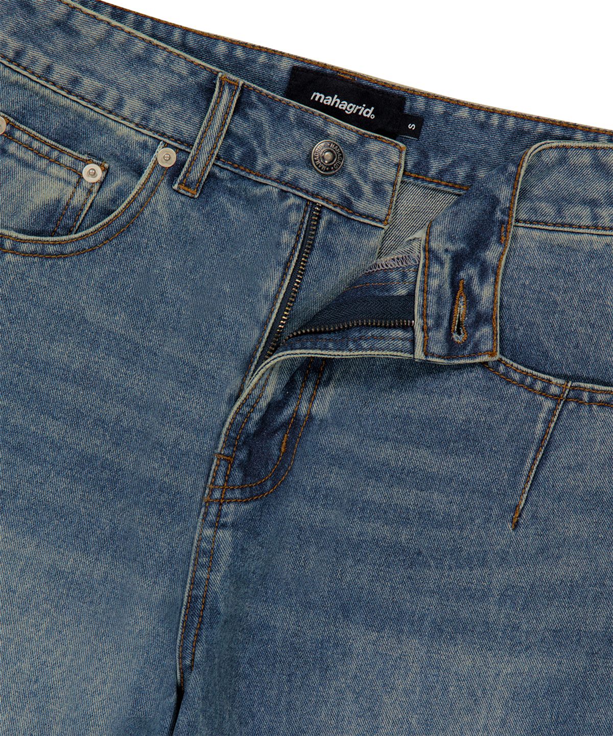 마하그리드(MAHAGRID) WASHED DART DENIM PANT BLUE(MG2FFFD114A)