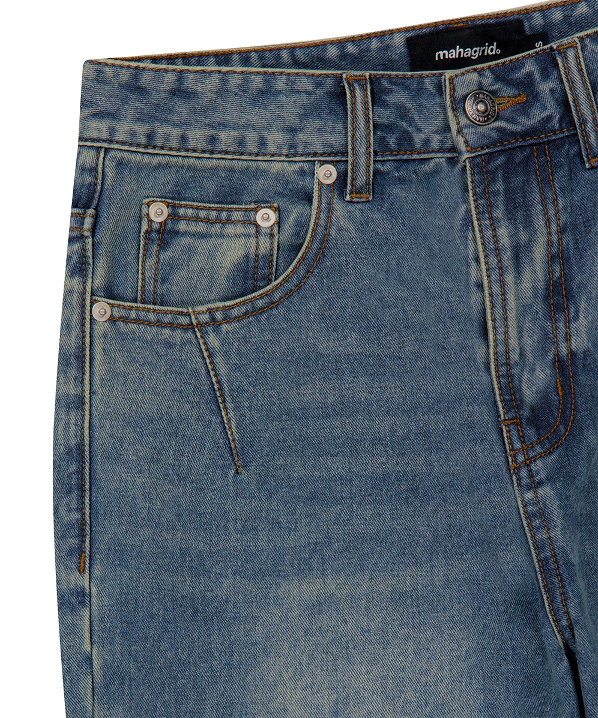 마하그리드(MAHAGRID) WASHED DART DENIM PANT BLUE(MG2FFFD114A)