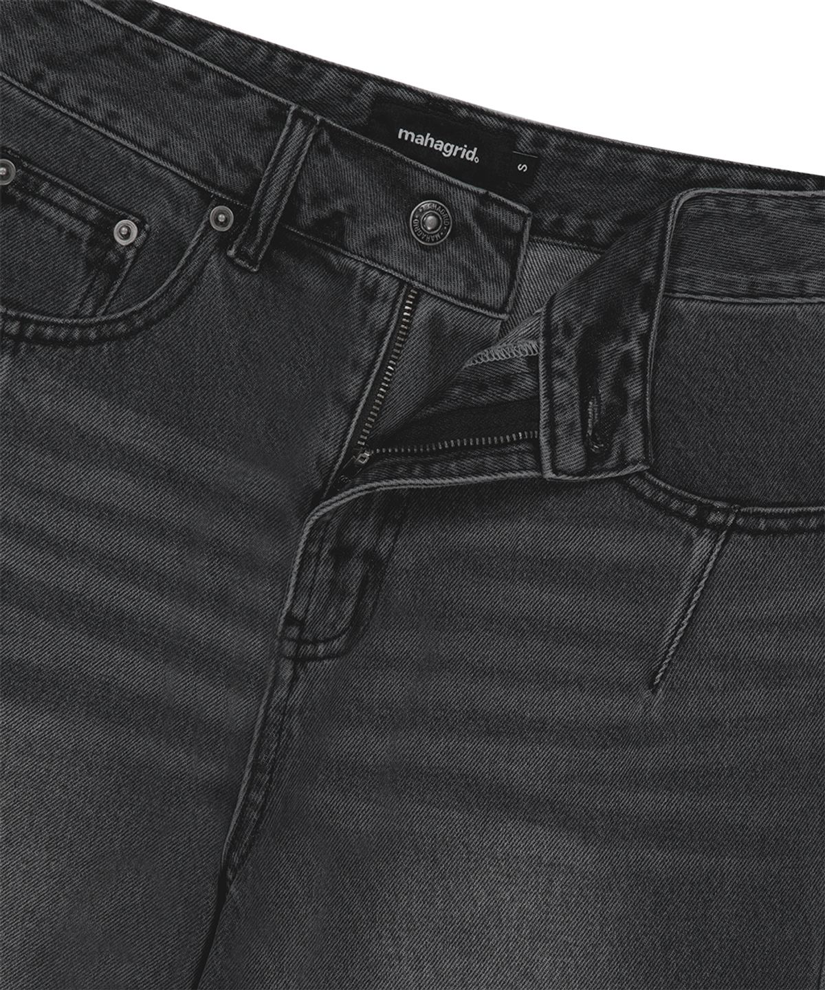마하그리드(MAHAGRID) WASHED DART DENIM PANT BLACK(MG2FFFD115A)
