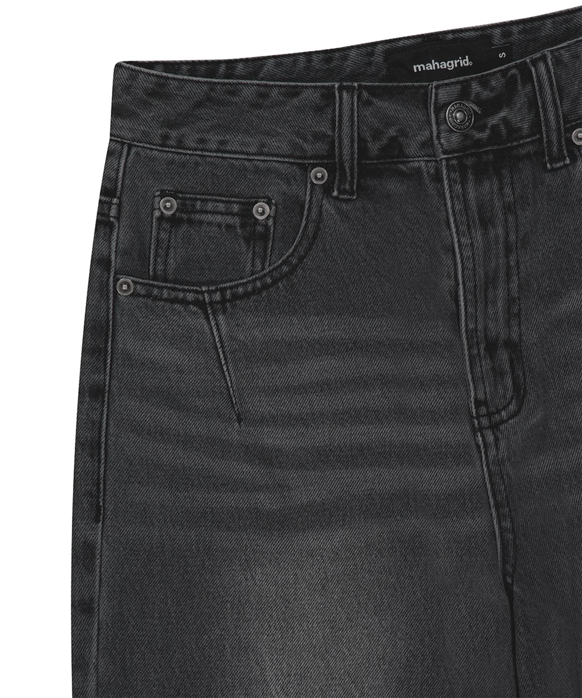 마하그리드(MAHAGRID) WASHED DART DENIM PANT BLACK(MG2FFFD115A)