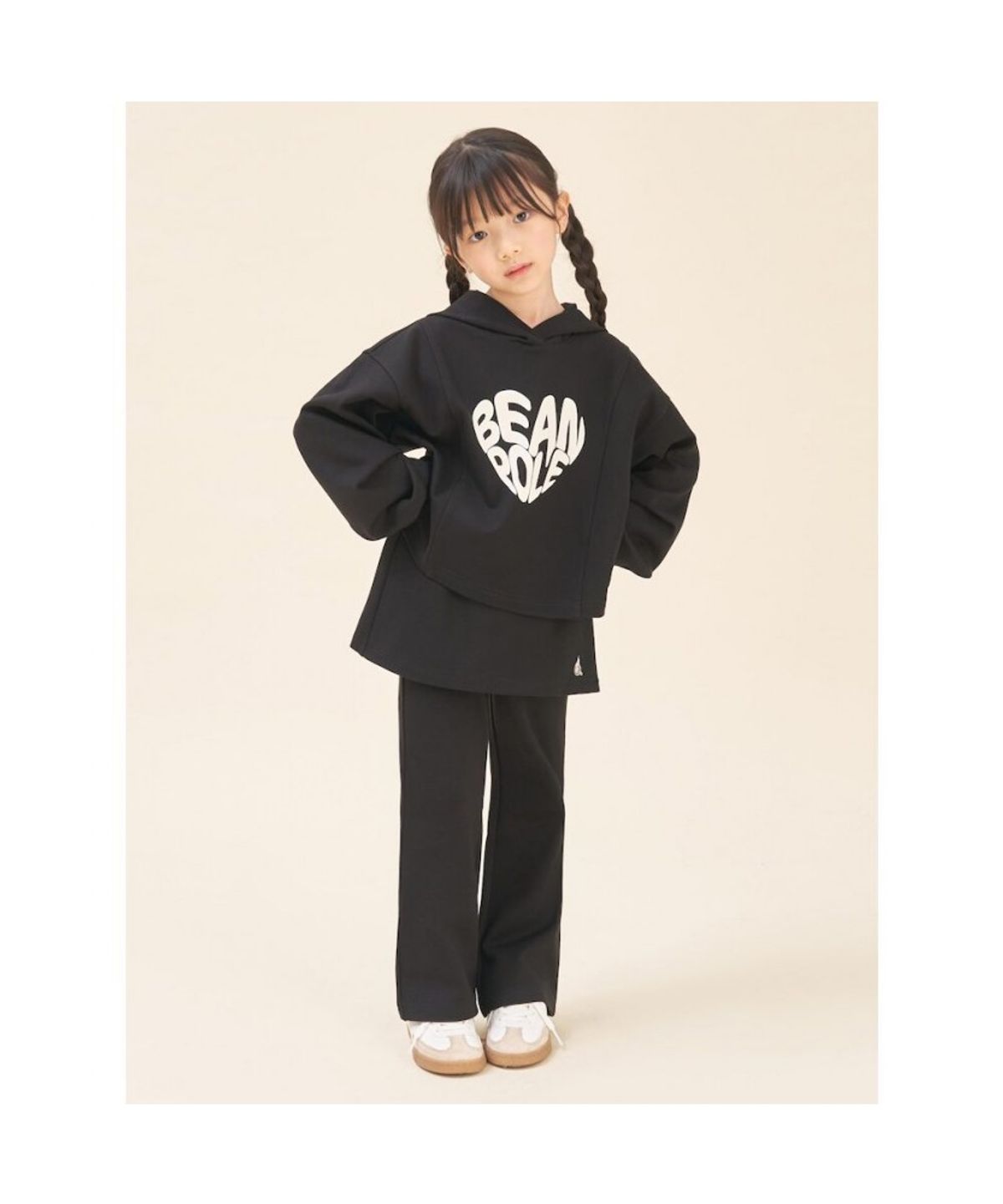 빈폴 키즈(BEANPOLE KIDS) 여아 하트 그래픽 포인트 상하 세트  블랙 (BI5841G045)