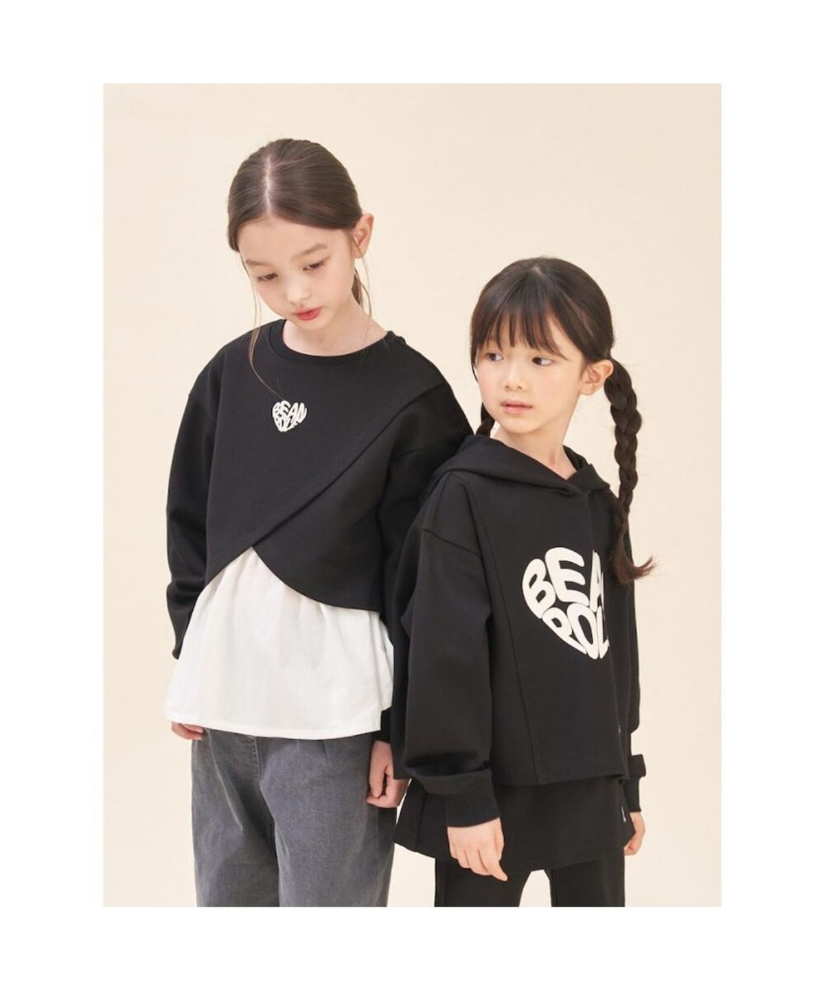 빈폴 키즈(BEANPOLE KIDS) 여아 하트 그래픽 포인트 상하 세트  블랙 (BI5841G045)