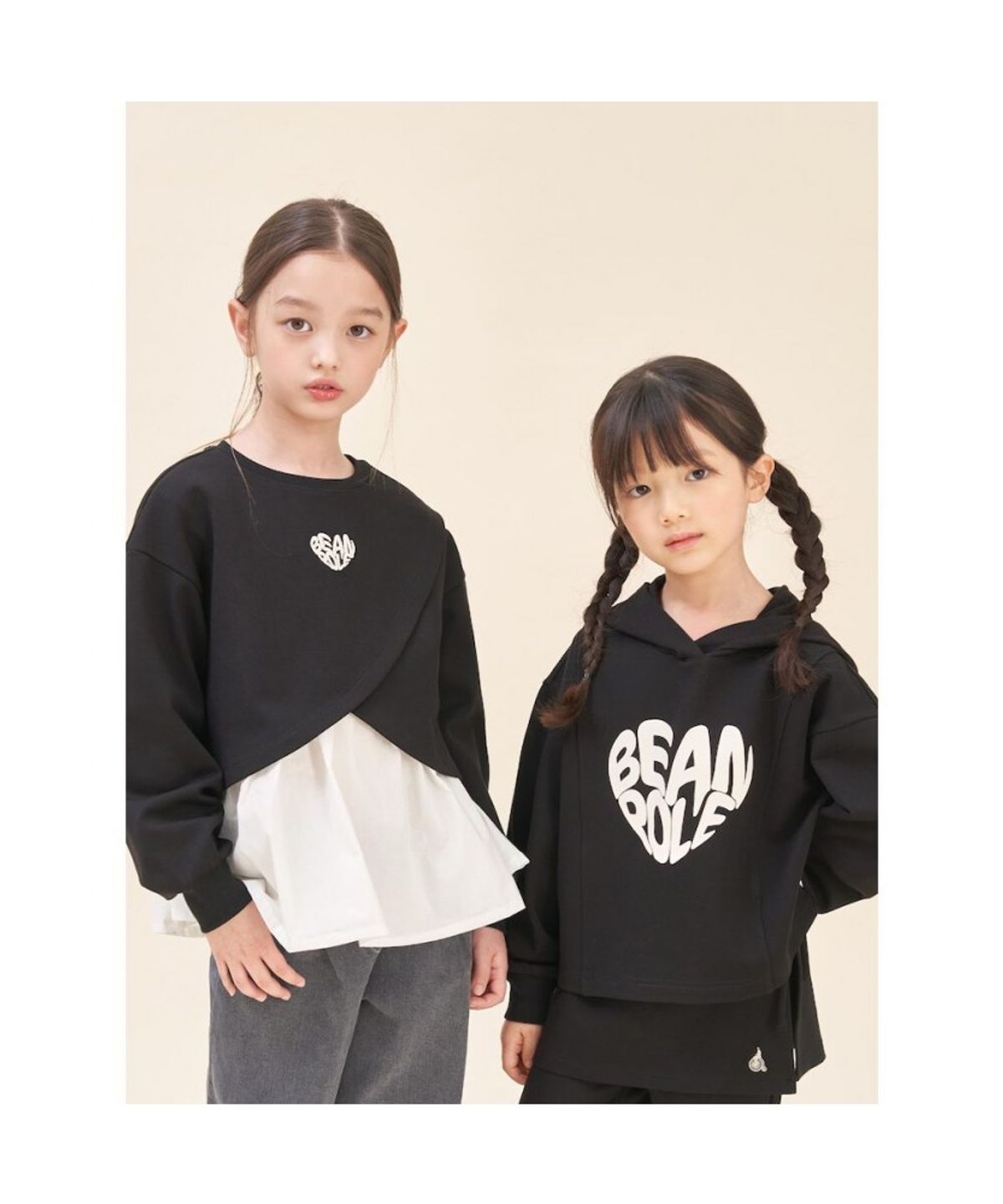 빈폴 키즈(BEANPOLE KIDS) 여아 하트 그래픽 포인트 상하 세트  블랙 (BI5841G045)
