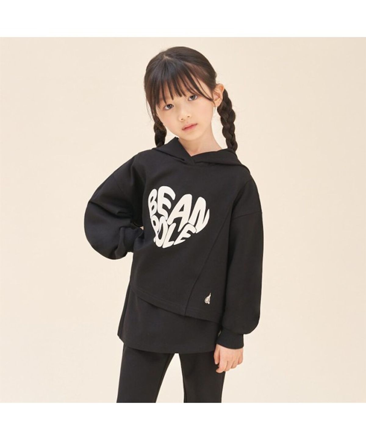 빈폴 키즈(BEANPOLE KIDS) 여아 하트 그래픽 포인트 상하 세트  블랙 (BI5841G045)