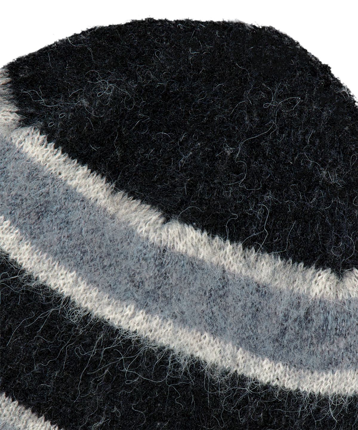 마하그리드(MAHAGRID) HAIRY STRIPE BEANIE BLACK(MG2FFMAB36A)