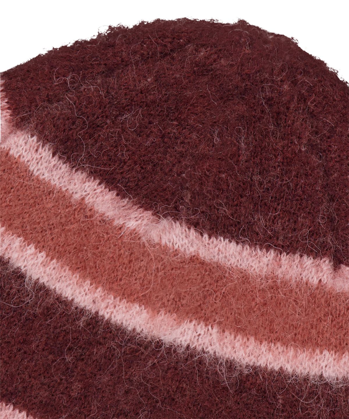 마하그리드(MAHAGRID) HAIRY STRIPE BEANIE BURGUNDY(MG2FFMAB36A)