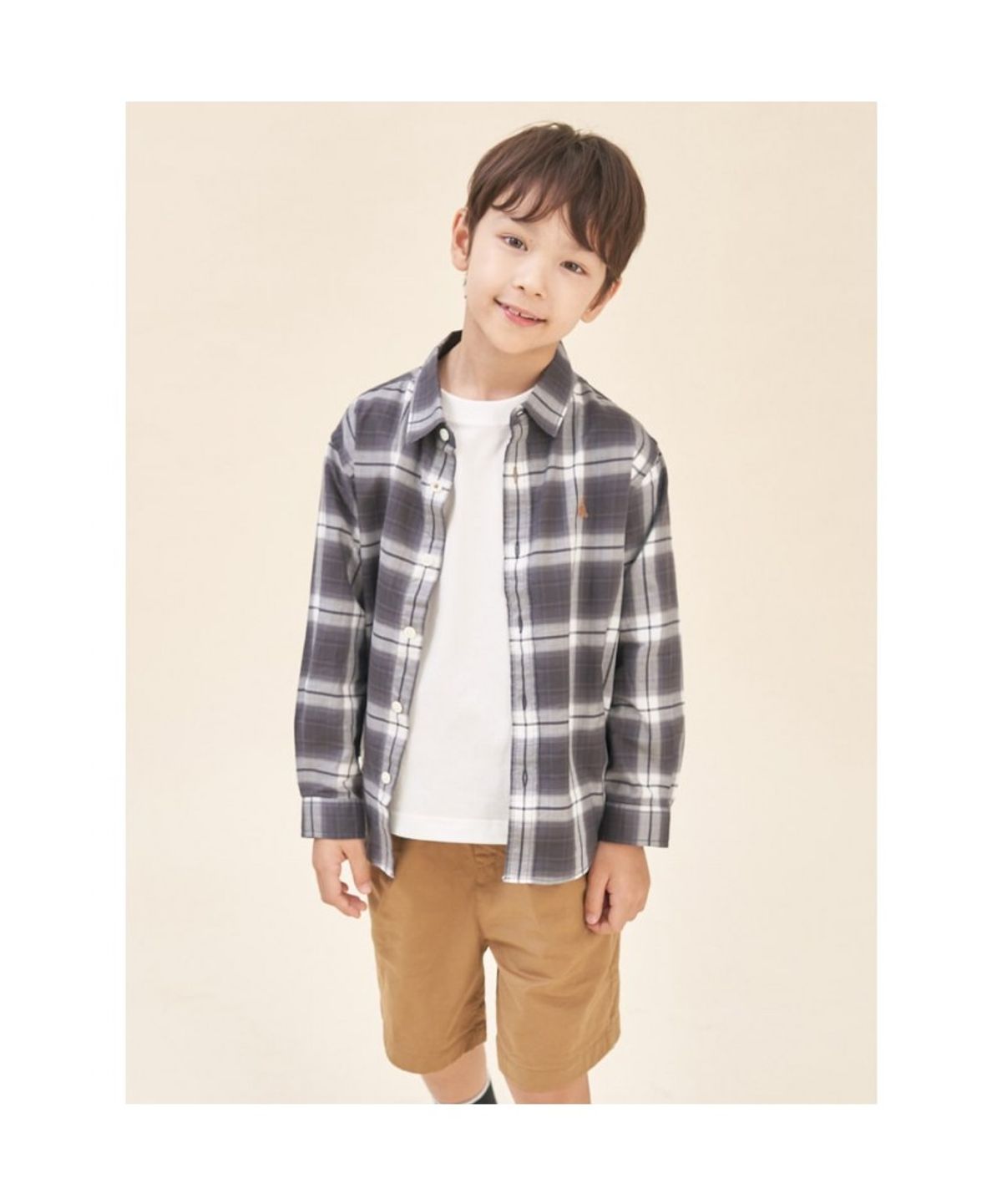 빈폴 키즈(BEANPOLE KIDS) 옴브레 체크 셔츠  블랙 (BI5864U045)
