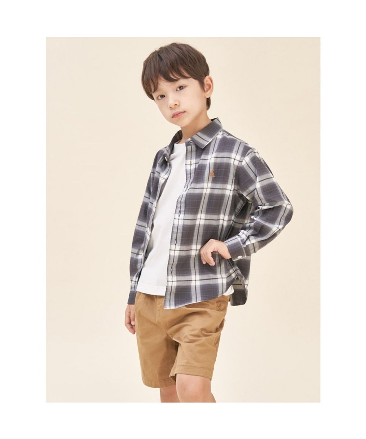 빈폴 키즈(BEANPOLE KIDS) 옴브레 체크 셔츠  블랙 (BI5864U045)