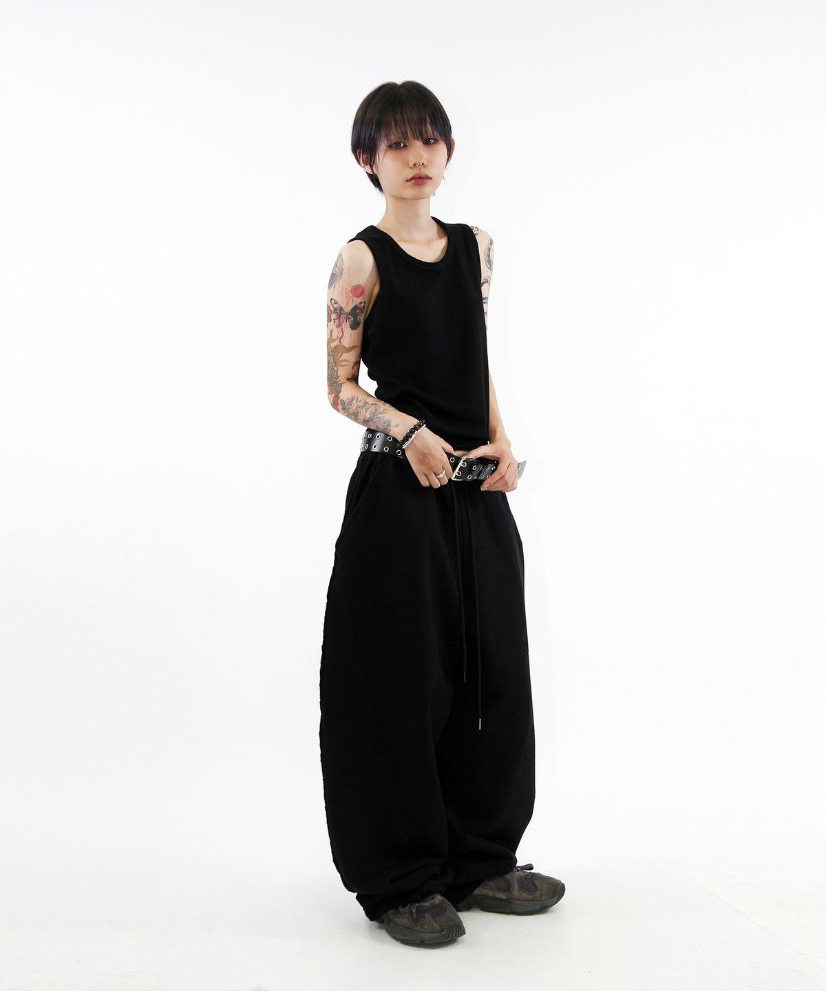 크리건(CRIGUN) Wide Track Pants Max Over Fit BLACK