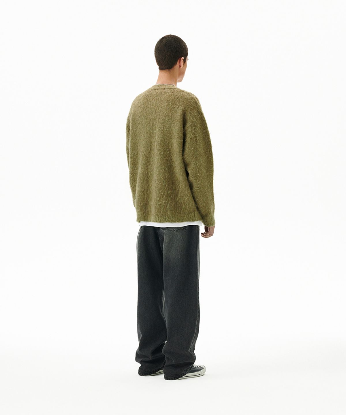 마하그리드(MAHAGRID) MIXED HAIRY KNIT CARDIGAN KHAKI(MG2FFMK681A)