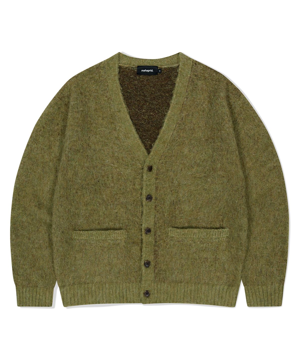 마하그리드(MAHAGRID) MIXED HAIRY KNIT CARDIGAN KHAKI(MG2FFMK681A)