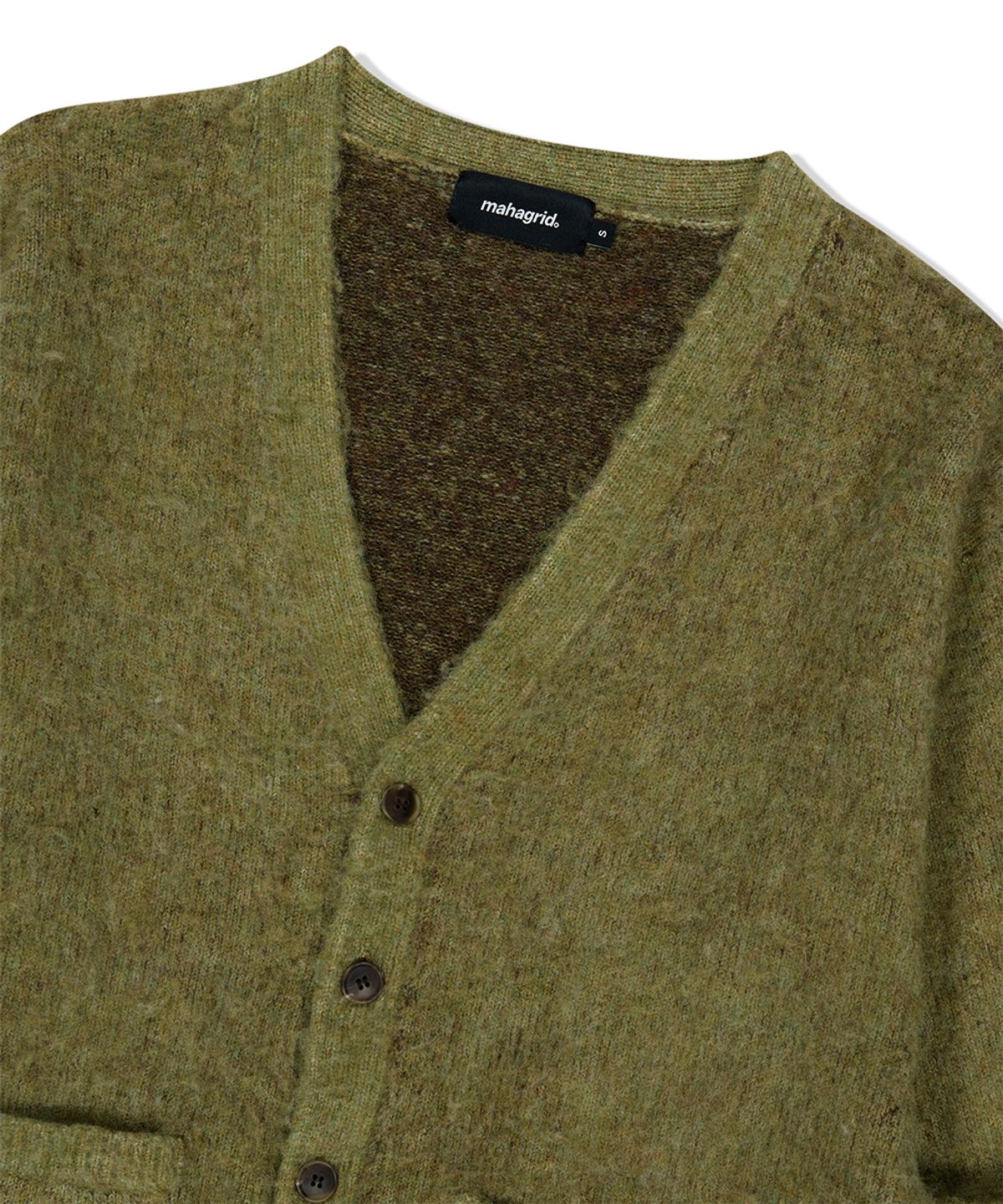 마하그리드(MAHAGRID) MIXED HAIRY KNIT CARDIGAN KHAKI(MG2FFMK681A)