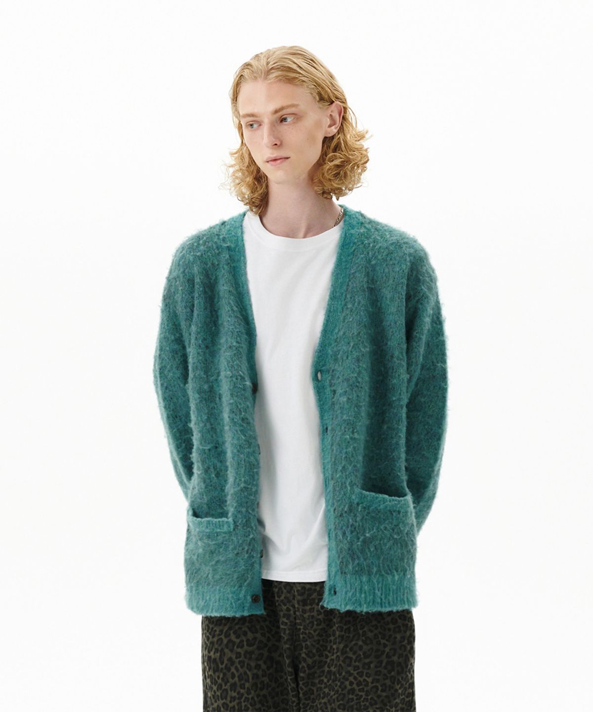 마하그리드(MAHAGRID) MIXED HAIRY KNIT CARDIGAN MINT(MG2FFMK681A)
