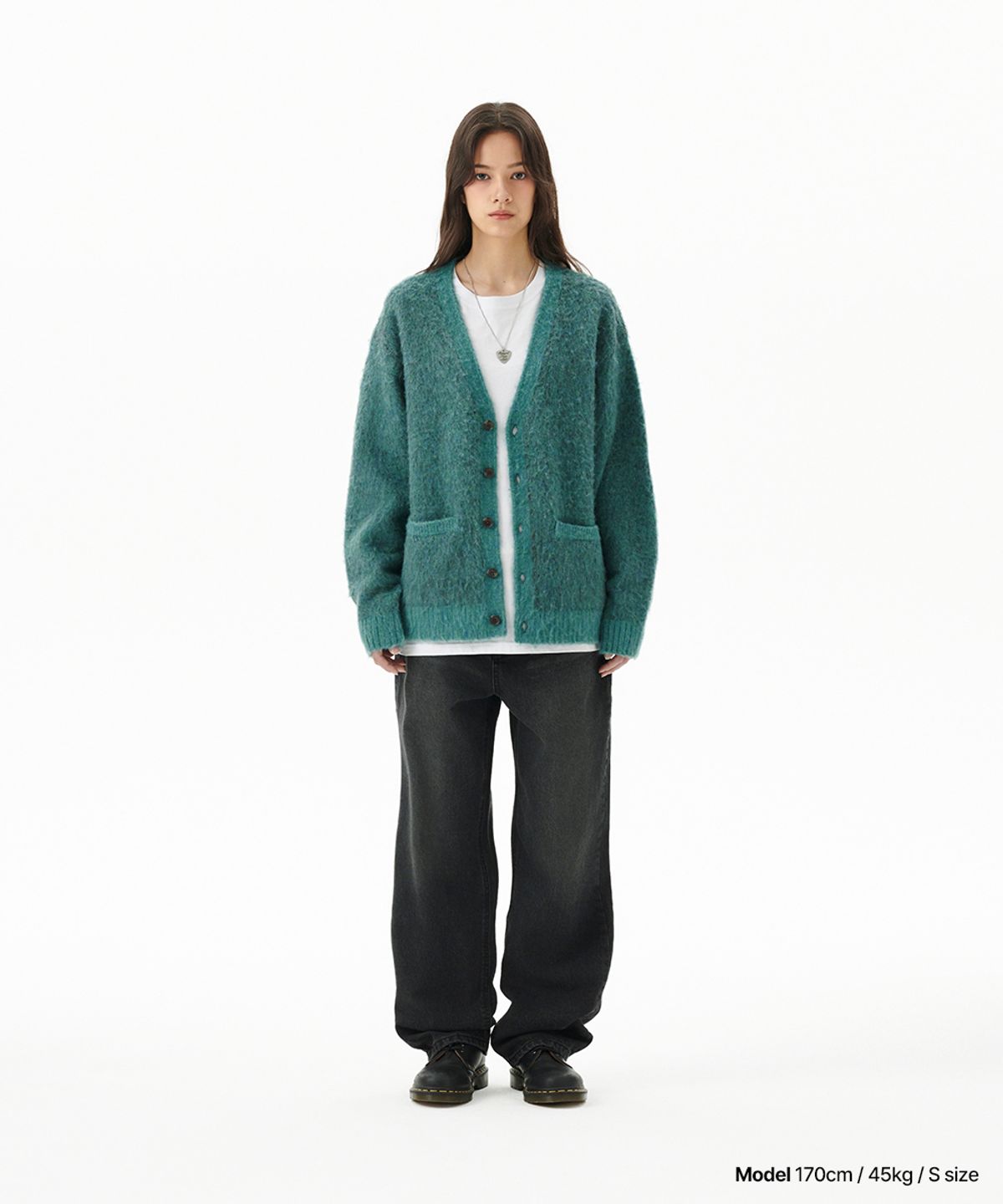마하그리드(MAHAGRID) MIXED HAIRY KNIT CARDIGAN MINT(MG2FFMK681A)