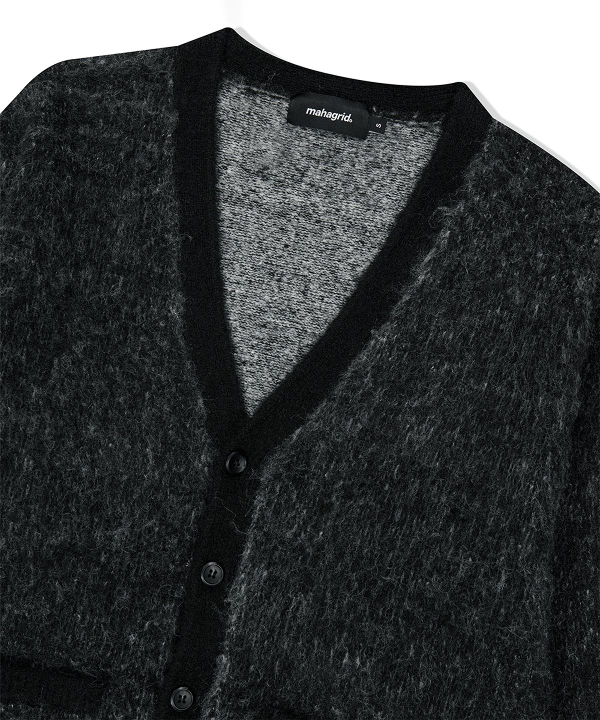 마하그리드(MAHAGRID) MIXED HAIRY KNIT CARDIGAN BLACK(MG2FFMK681A)