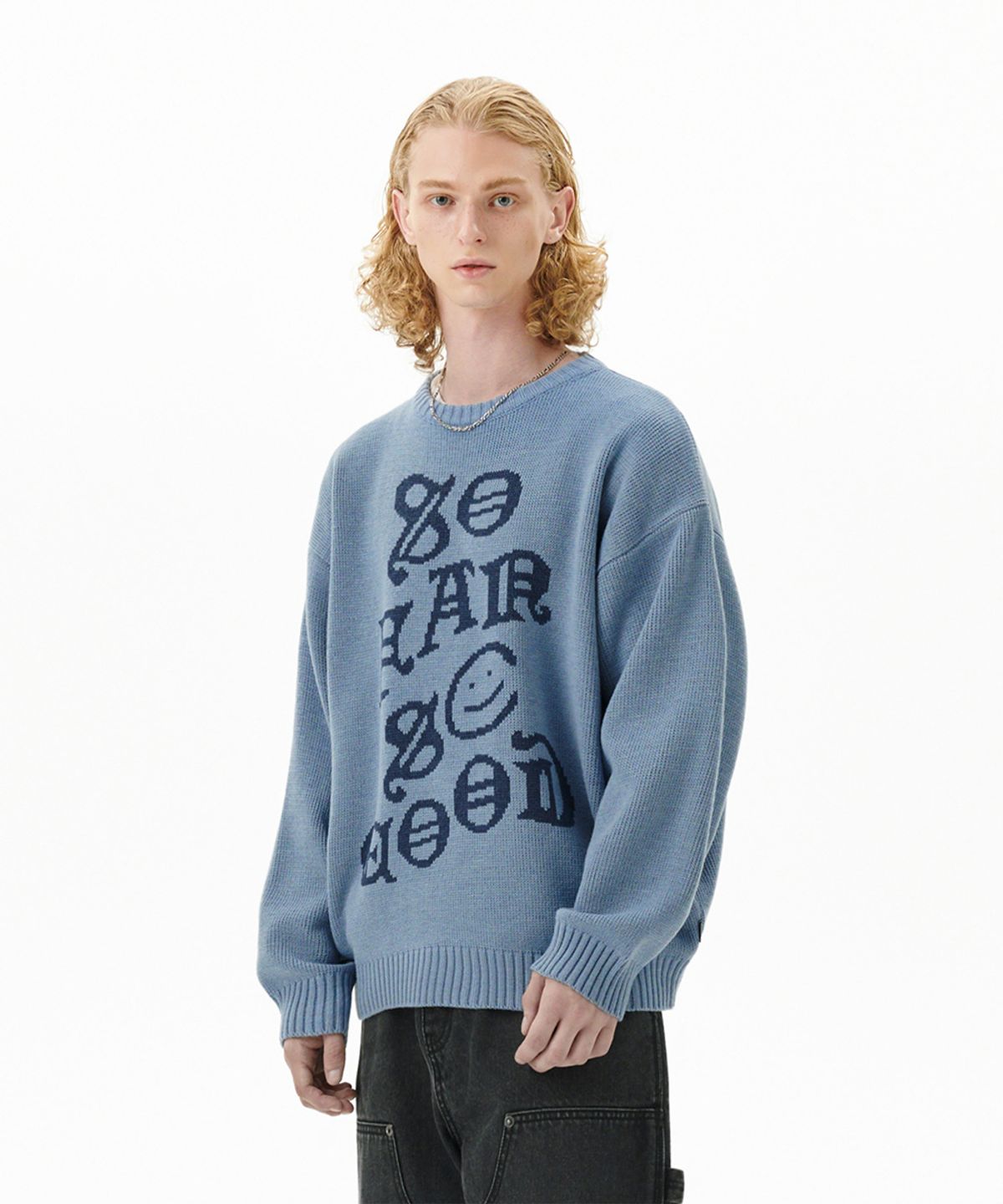 마하그리드(MAHAGRID) SO FAR SO GOOD KNIT SWEATER BLUE(MG2FFMK601A)