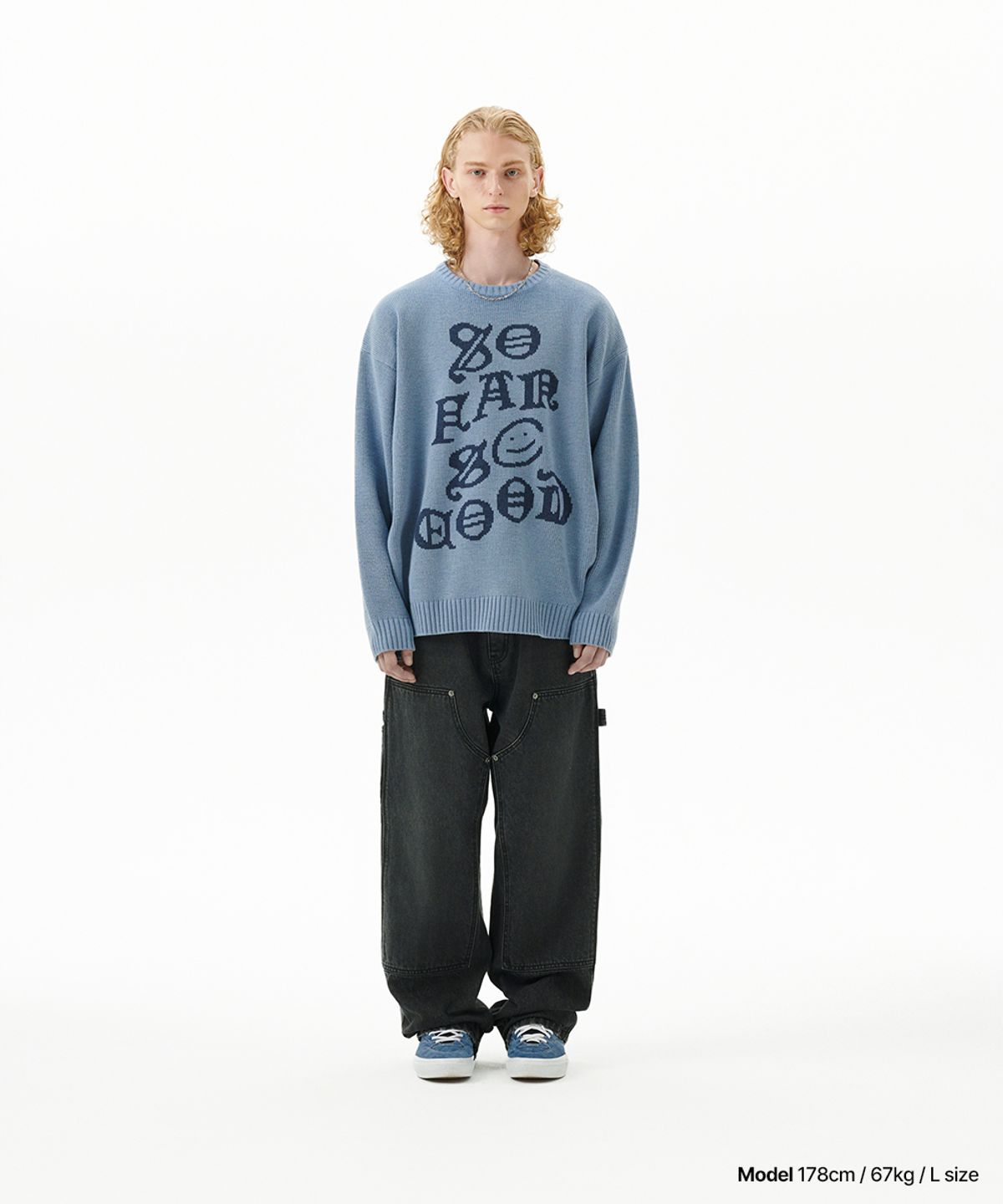 마하그리드(MAHAGRID) SO FAR SO GOOD KNIT SWEATER BLUE(MG2FFMK601A)