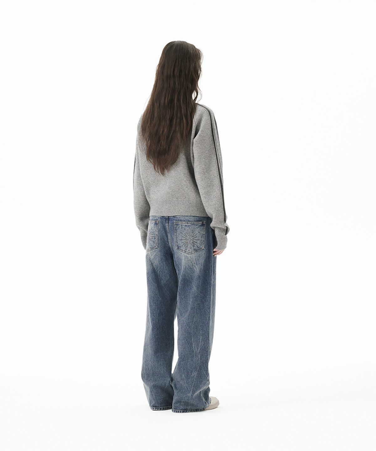 마하그리드(MAHAGRID) YOUTH ZIP UP CARDIGAN GREY(MG2FFFK682A)