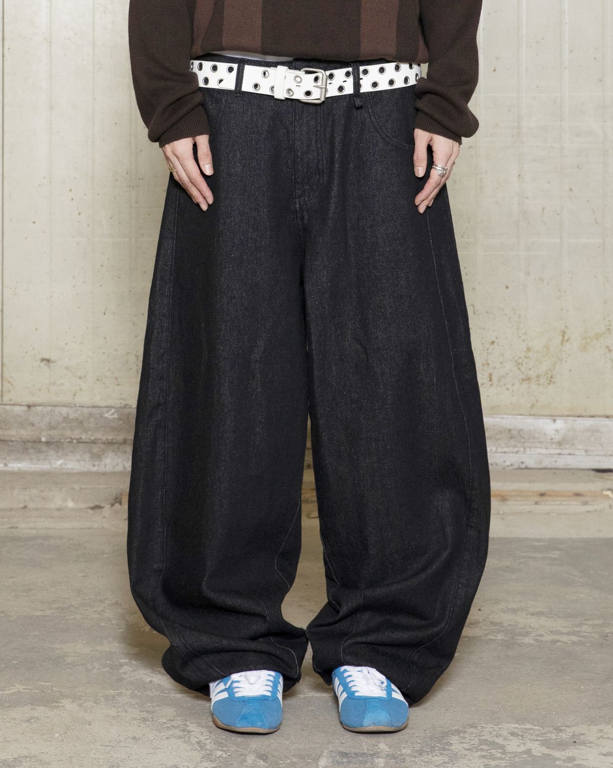 글랙(GLACK) GP173 독타운 크로스 벌룬 데님팬츠 (BLACK)